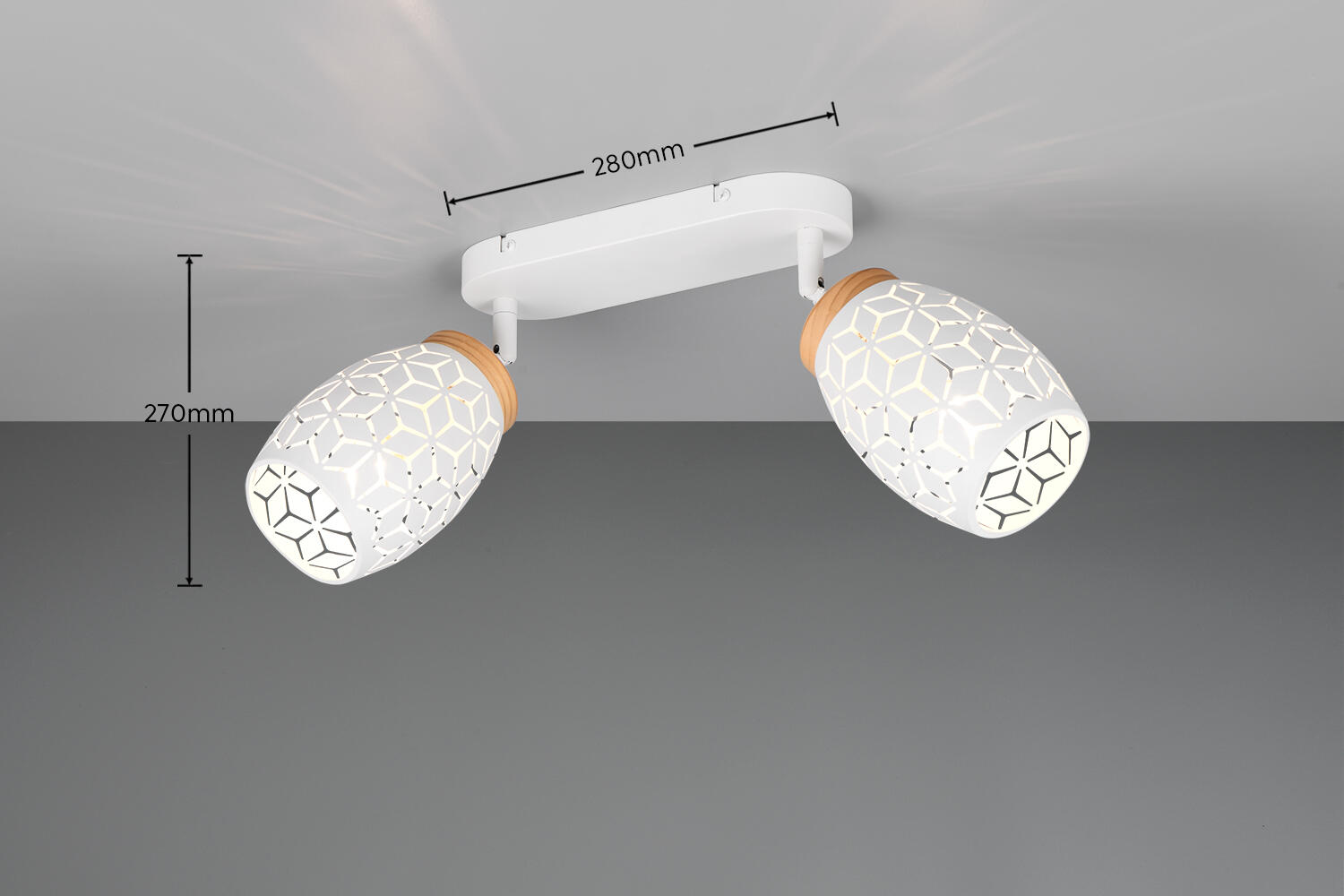 Projetor sem fonte de luzes Bidar 2 luzes IP20 E14 branco 28x27 cm REALITY - 3