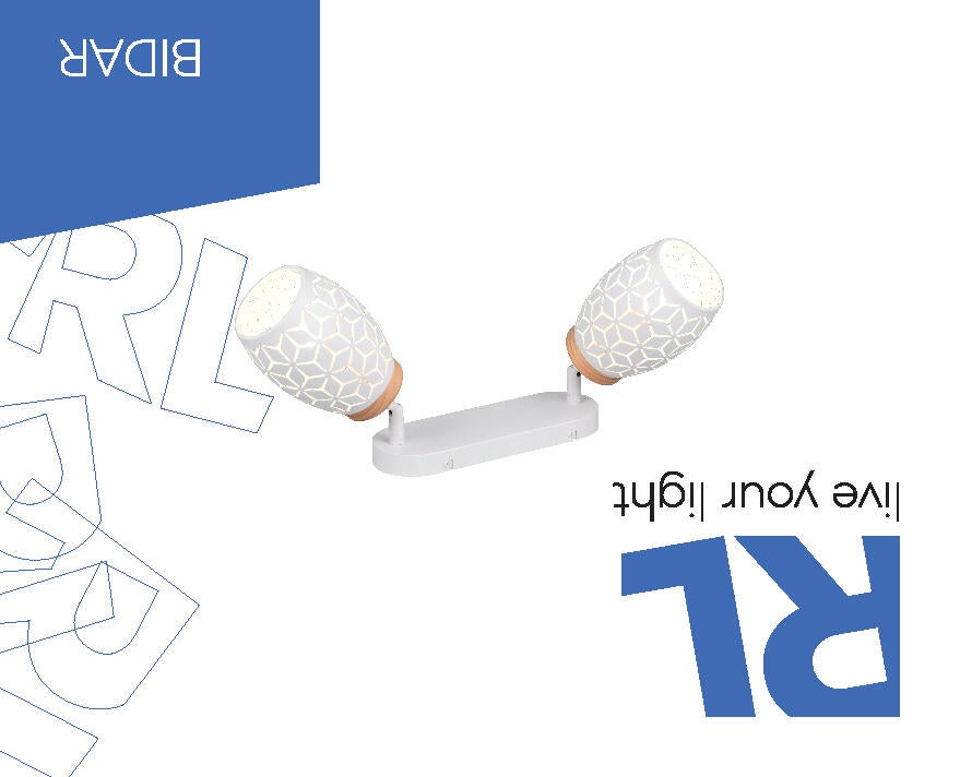 Projetor sem fonte de luzes Bidar 2 luzes IP20 E14 branco 28x27 cm REALITY - 4