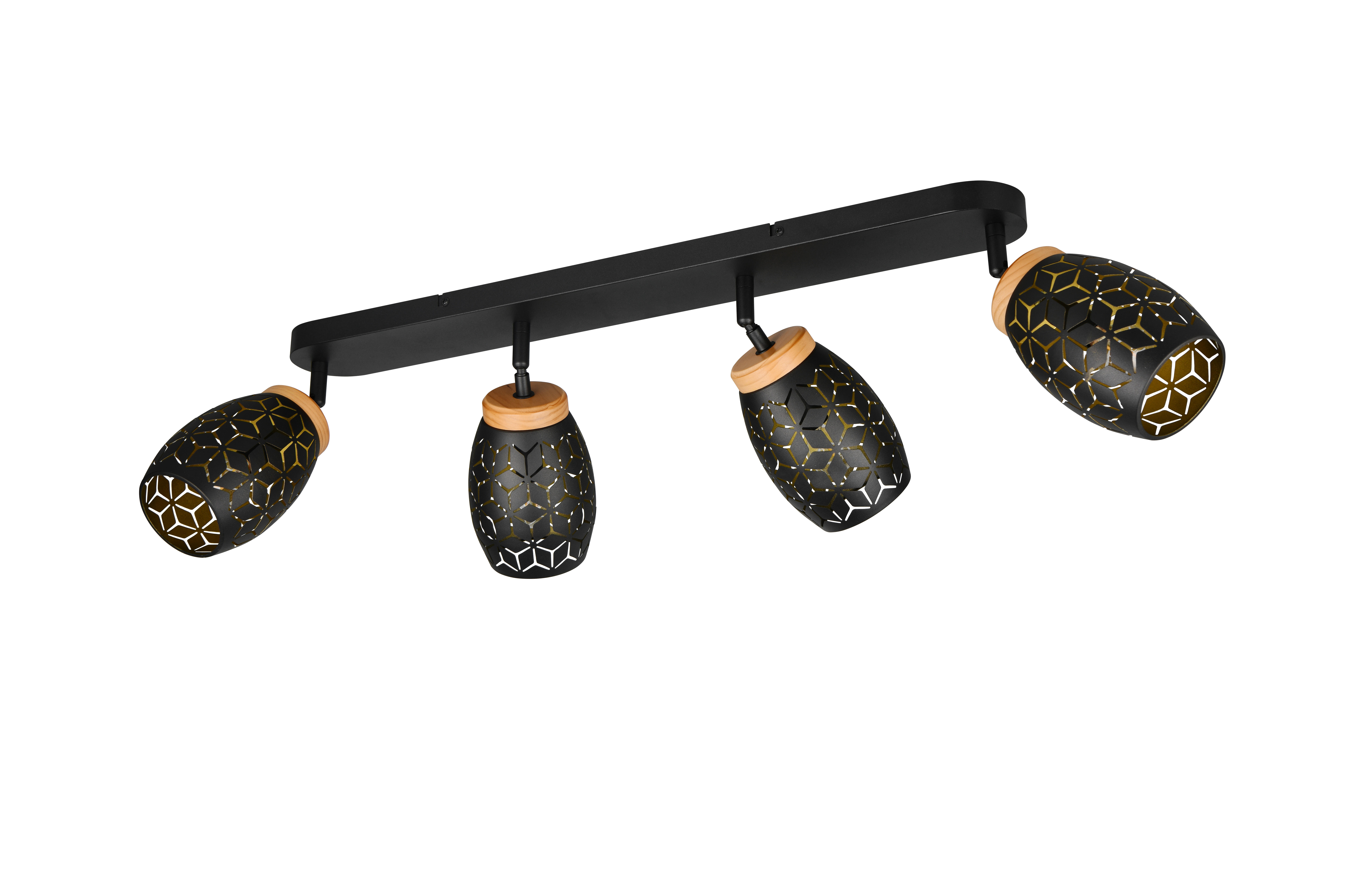 Projetor sem fonte de luzes Bidar 4 luzes IP20 E14 preto 74x27 cm REALITY - 6