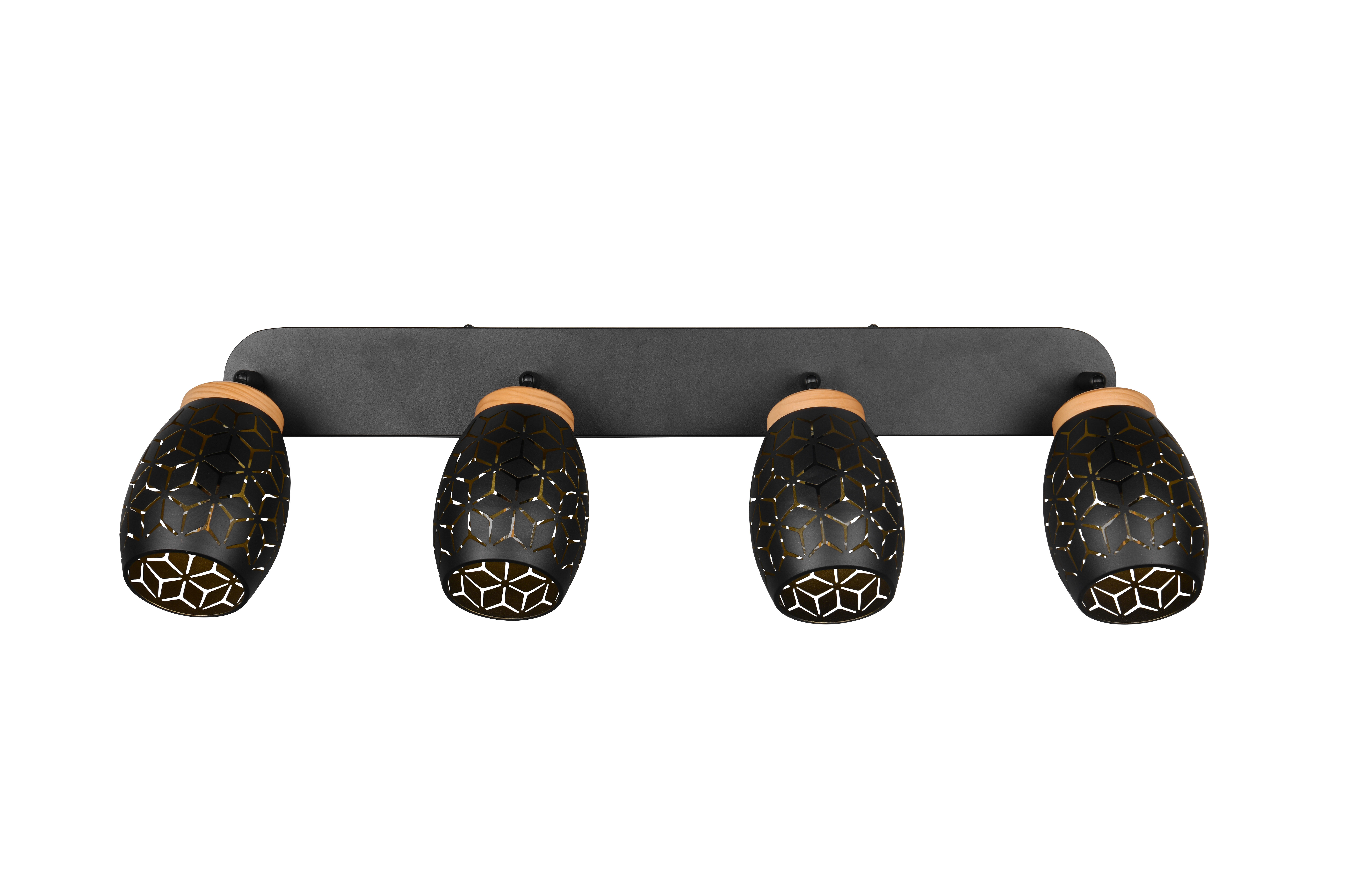 Projetor sem fonte de luzes Bidar 4 luzes IP20 E14 preto 74x27 cm REALITY - 5