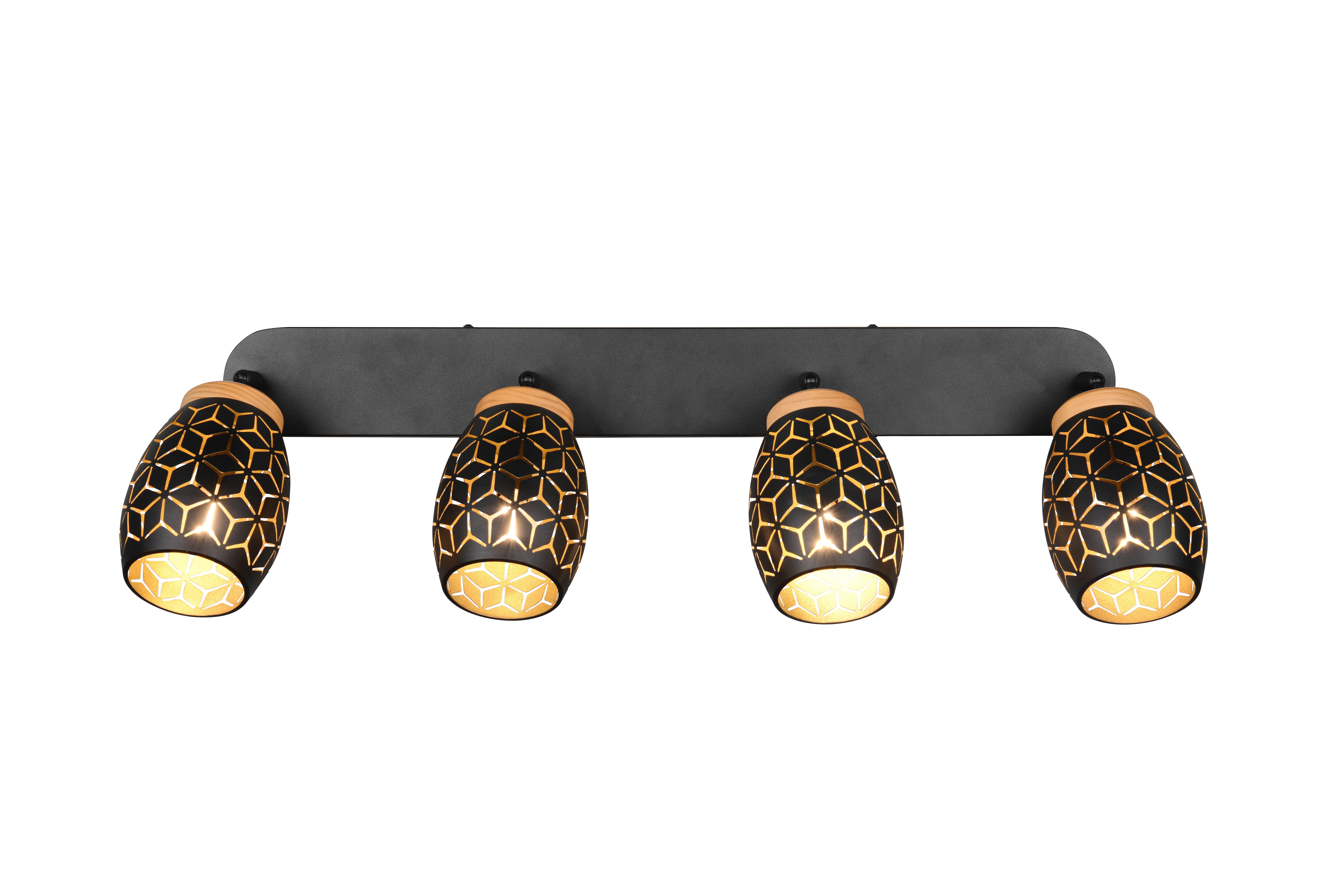 Projetor sem fonte de luzes Bidar 4 luzes IP20 E14 preto 74x27 cm REALITY - 2