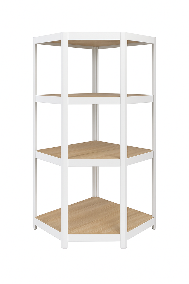 Estantería modular esquinera serie Style con 4 baldas, 150x70x40 cm, carga max. 70 kg por balda