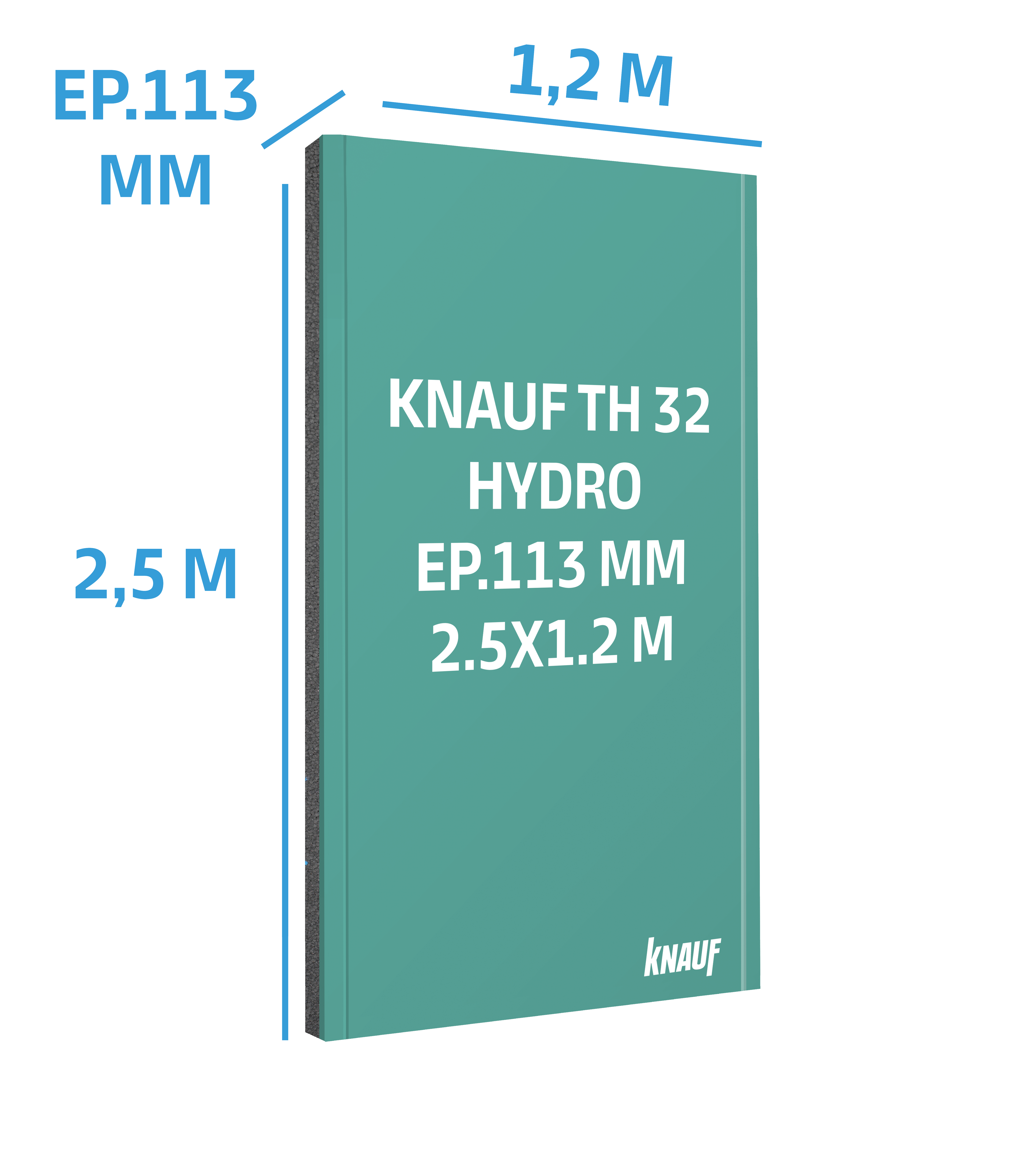 Doublage polystyrène expansé KNAUF Th 32 hydro, L.2.5 x l.1.2 m Ep113mm - 2