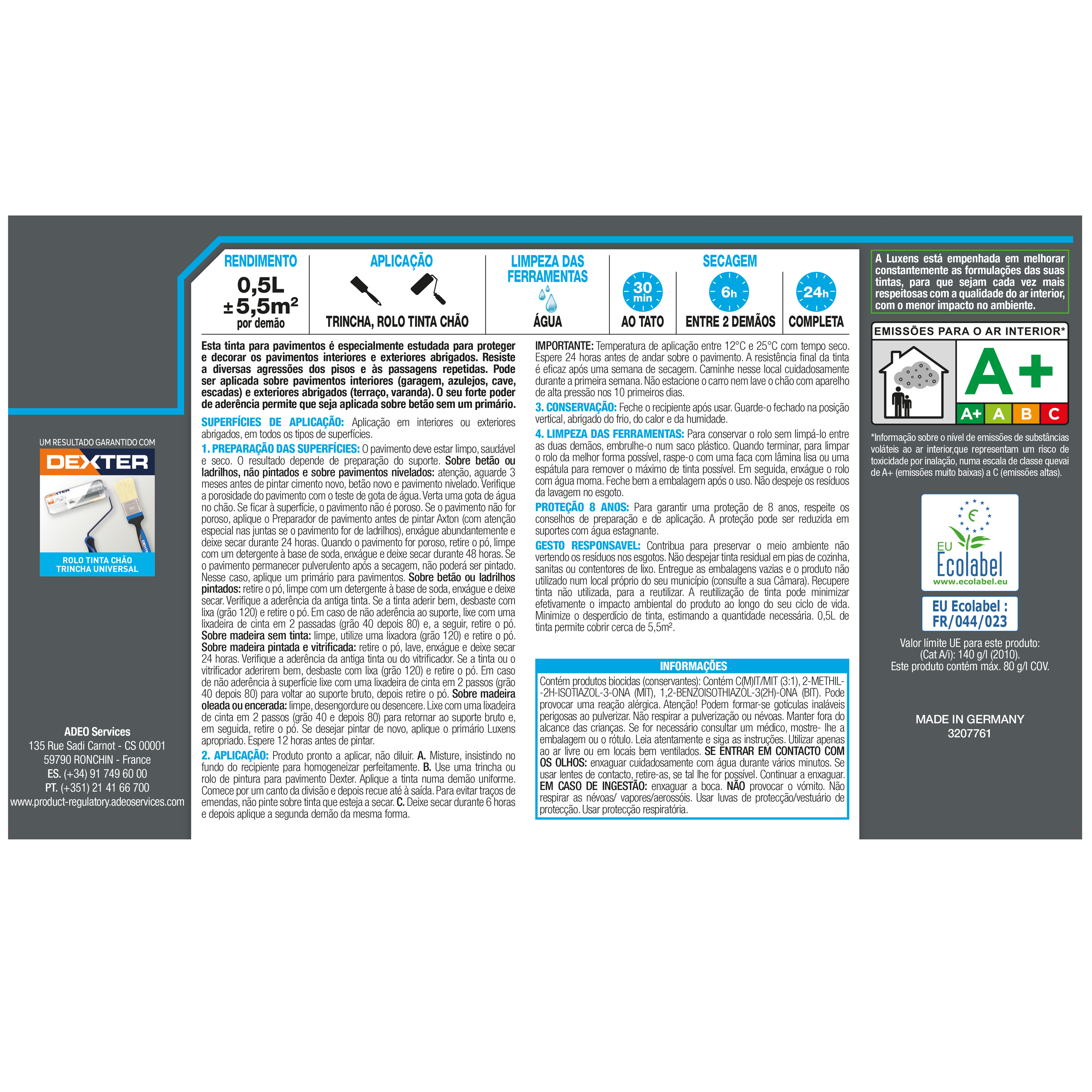 Tinta para chão acetinada 0,5L cinza Luxens - 5