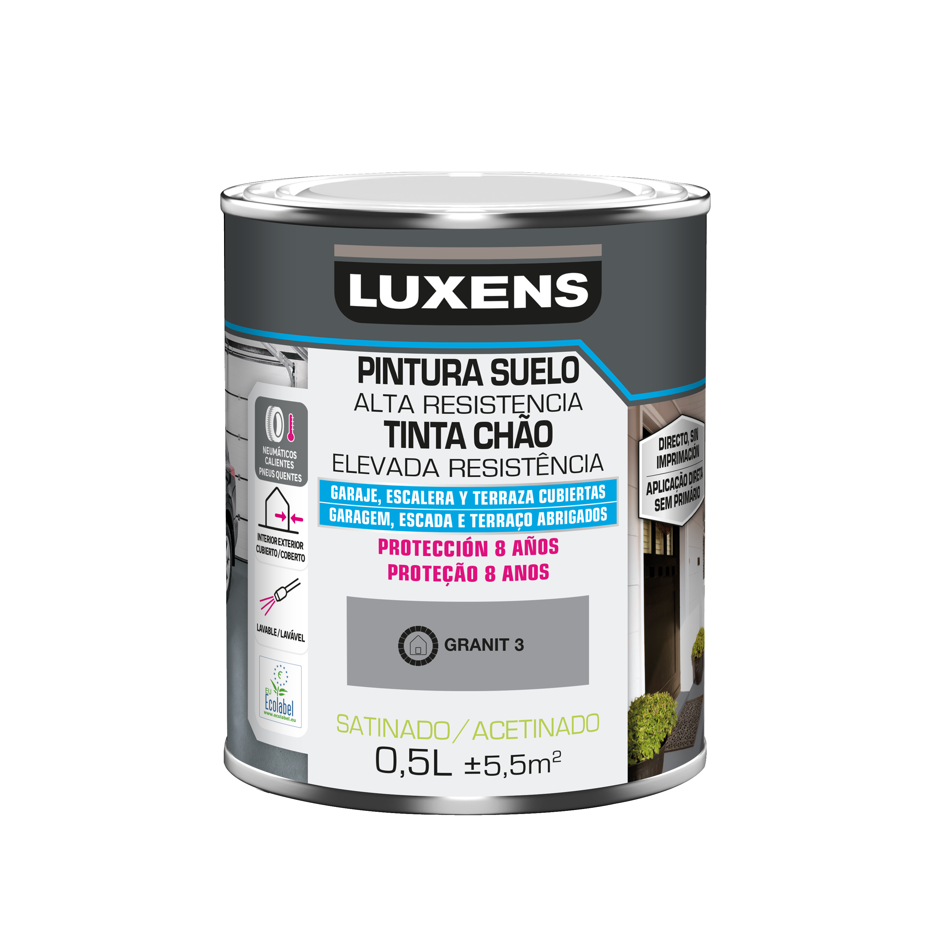 Tinta para chão acetinada 0,5L cinza Luxens - 6