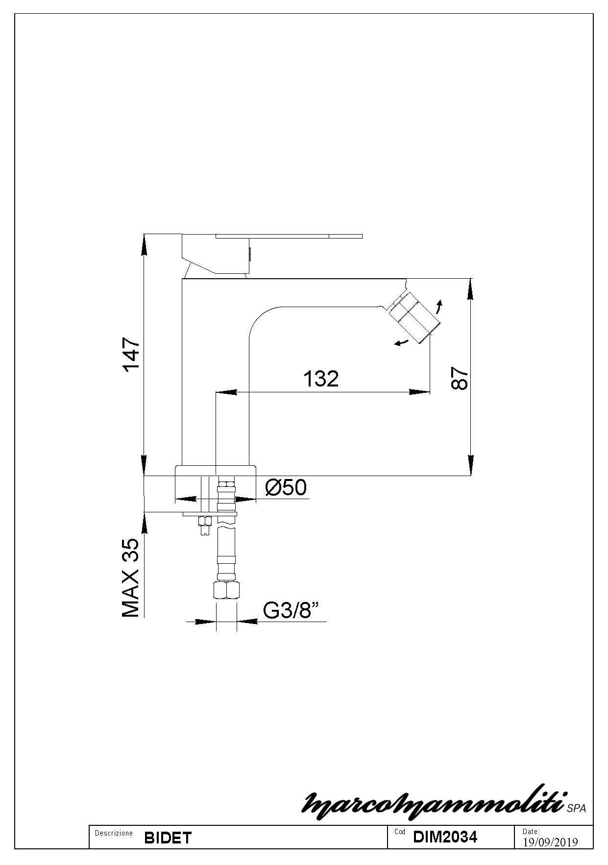 Rubinetto per bidet getto laminare cristallino Genko MARCO MAMMOLITI cromo lucido - 4