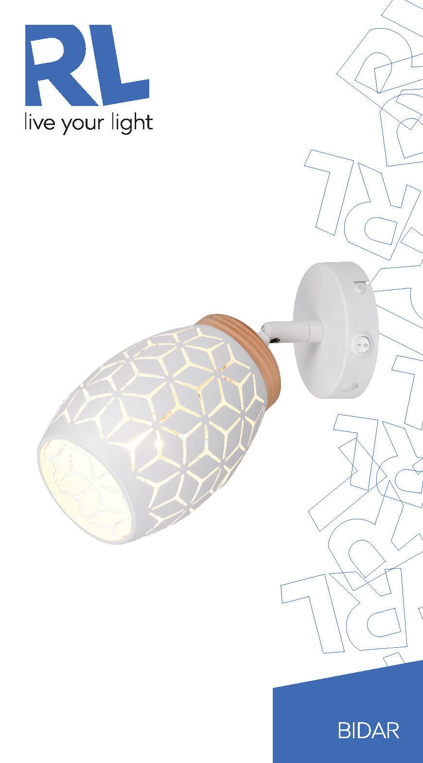 Projetor sem fonte de luz Bidar 1 luz IP20 E14 branco 12x19 cm REALITY - 5