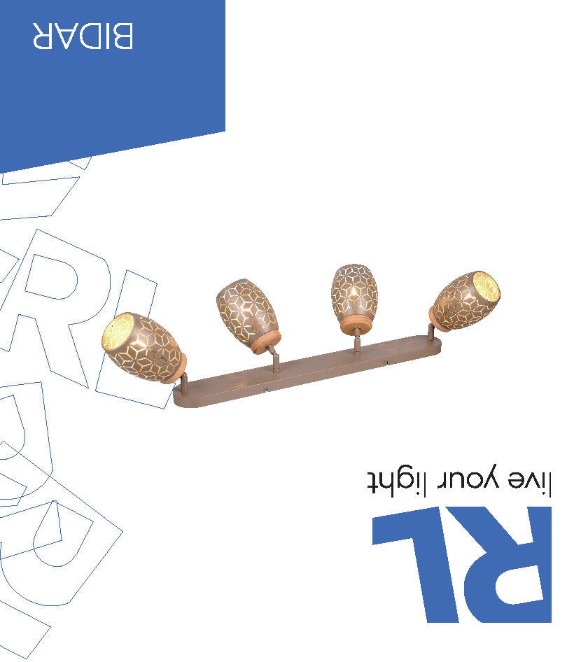 Projetor sem fonte de luzes Bidar 3 luzes IP20 E14 cobre 74x27 cm REALITY - 4