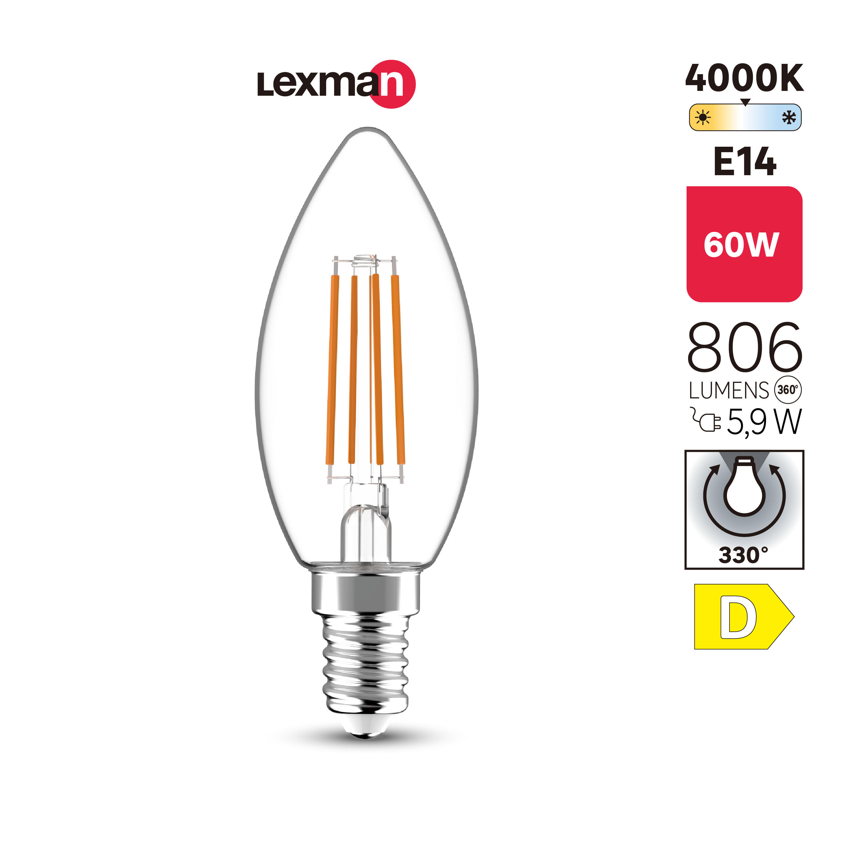 Żarówka LED 4000K 806 lm 5.9W LEXMAN - 2