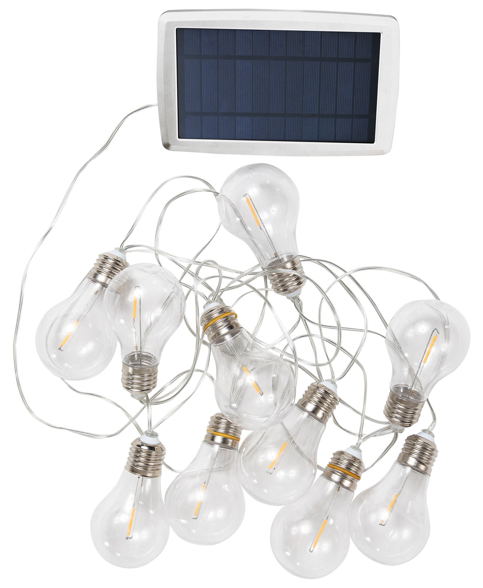 Grinalda solar 10 luzes 35 lúmens 2700 K IP44 exterior incolor Newgarden - 3