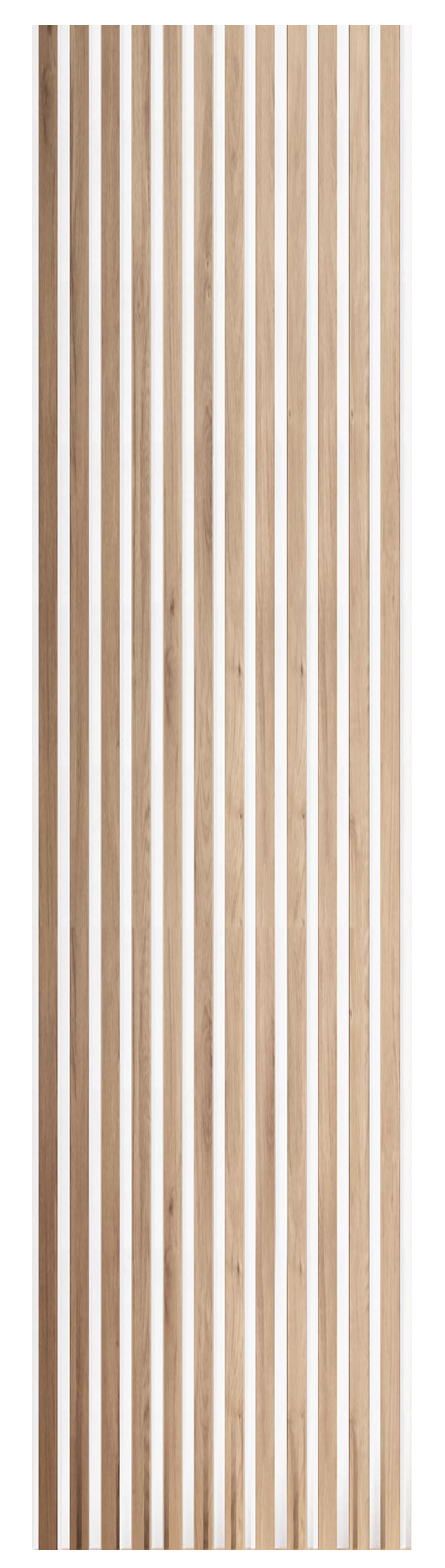 Revestimiento de pared palillería efecto 3D MDF acústico bicolor roble/blanco de 244x60cm - 4