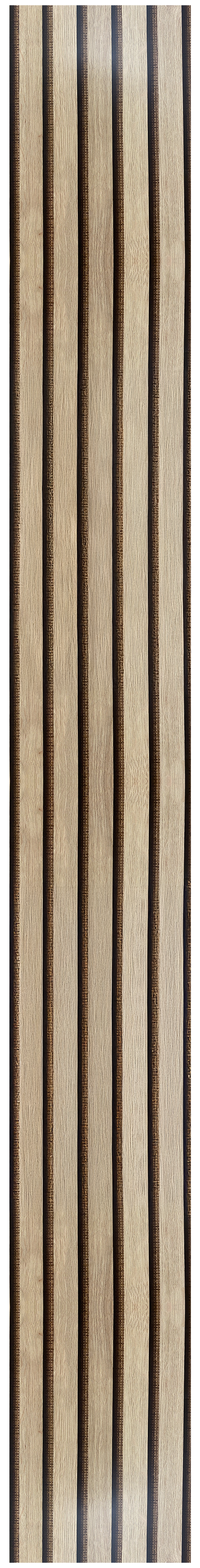 Revestimiento de pared palillería efecto 3D MDF Yute color roble/negro 260X32 cm - 2