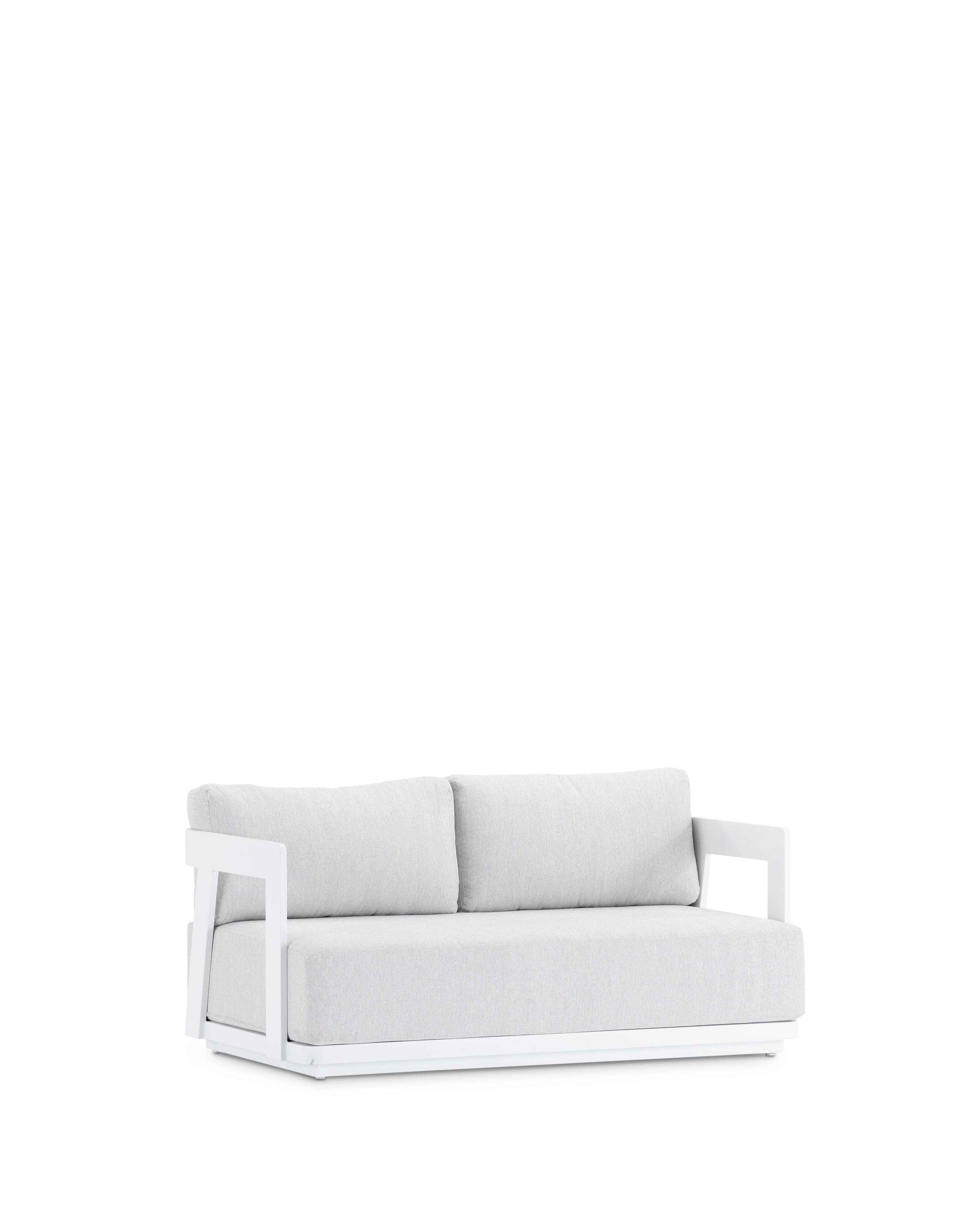 Sofá de jardín con cojín de aluminio sophie blanco naterial