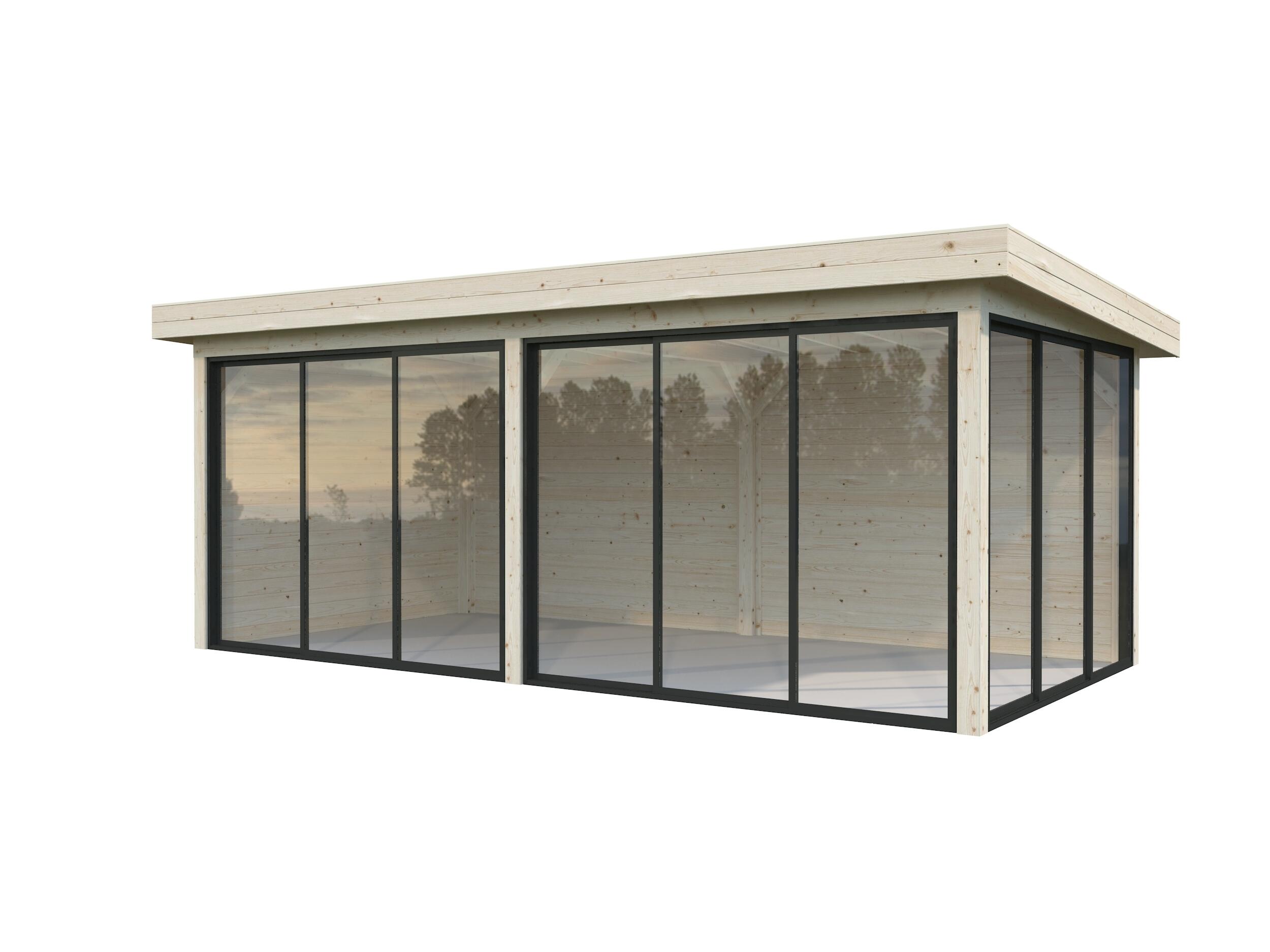 Caseta de madera PABELLÓN LENNA 16,6 M2 SET 402 de 340x245x628 cm y 21.35 m2 con 28 mm espesor doble puerta PALMAKO - 4