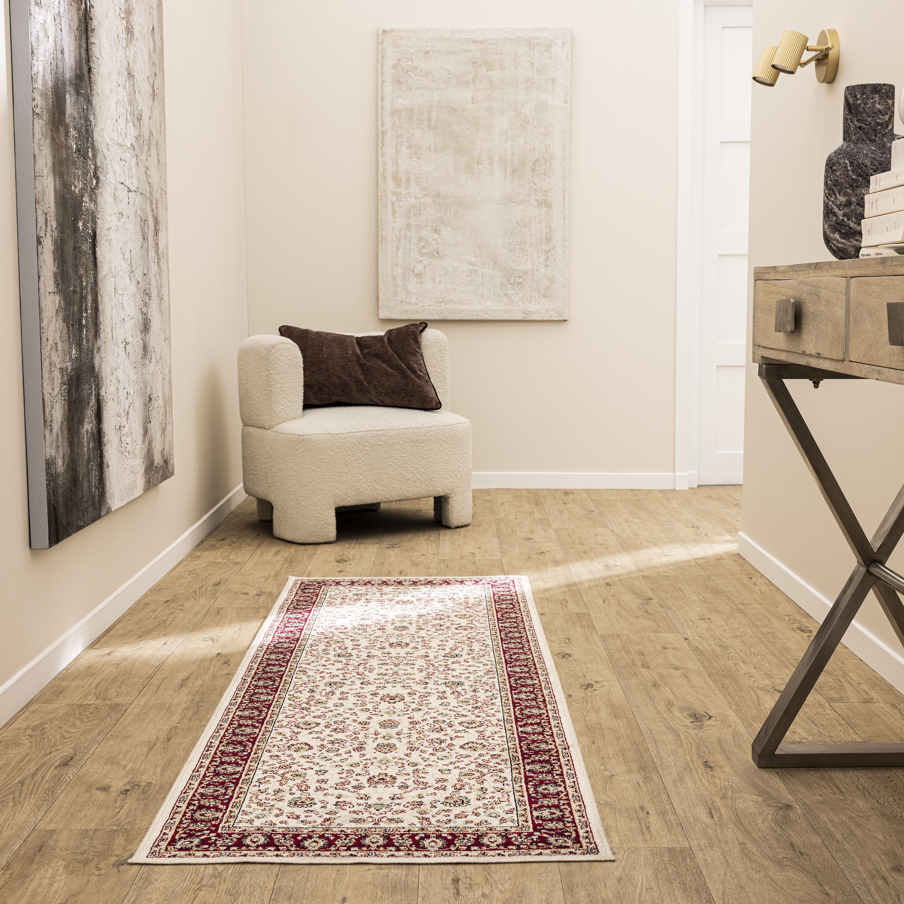 Alfombra pasillera  viscosa pelo corto INSPIRE Jasmin  beige verone  70x200cm - 6