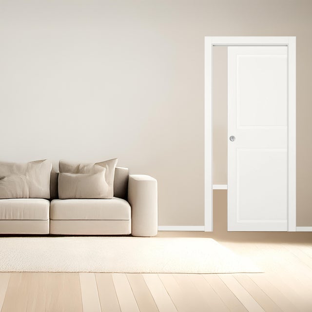 Porta interna scorrevole Style in legno colore bianco, L 70 x H 210 cm, apertura reversibile