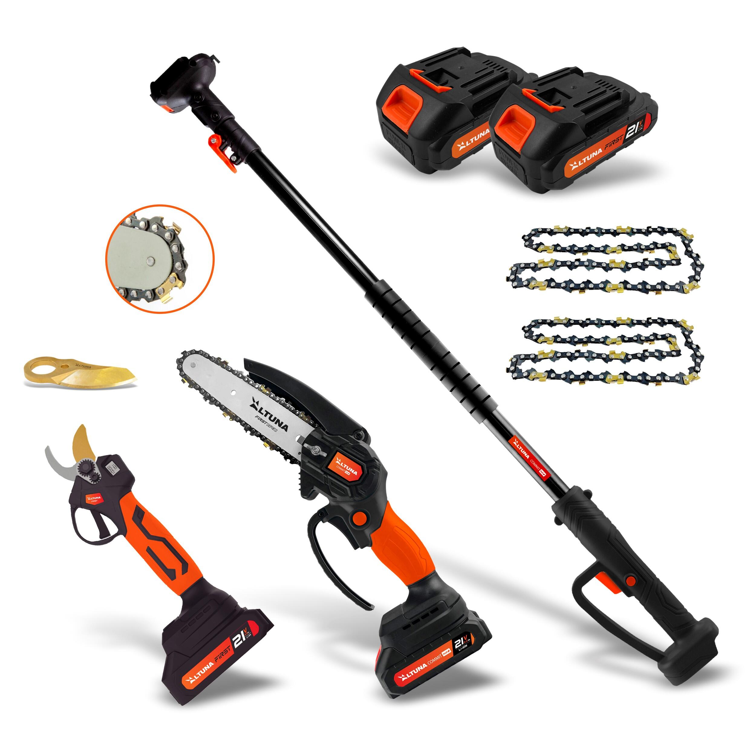 Kit  motoserra e tesoura composto por AF28  e AF150 + 2 baterias 21V-2Ah e vara extensível 108-163cm - 2