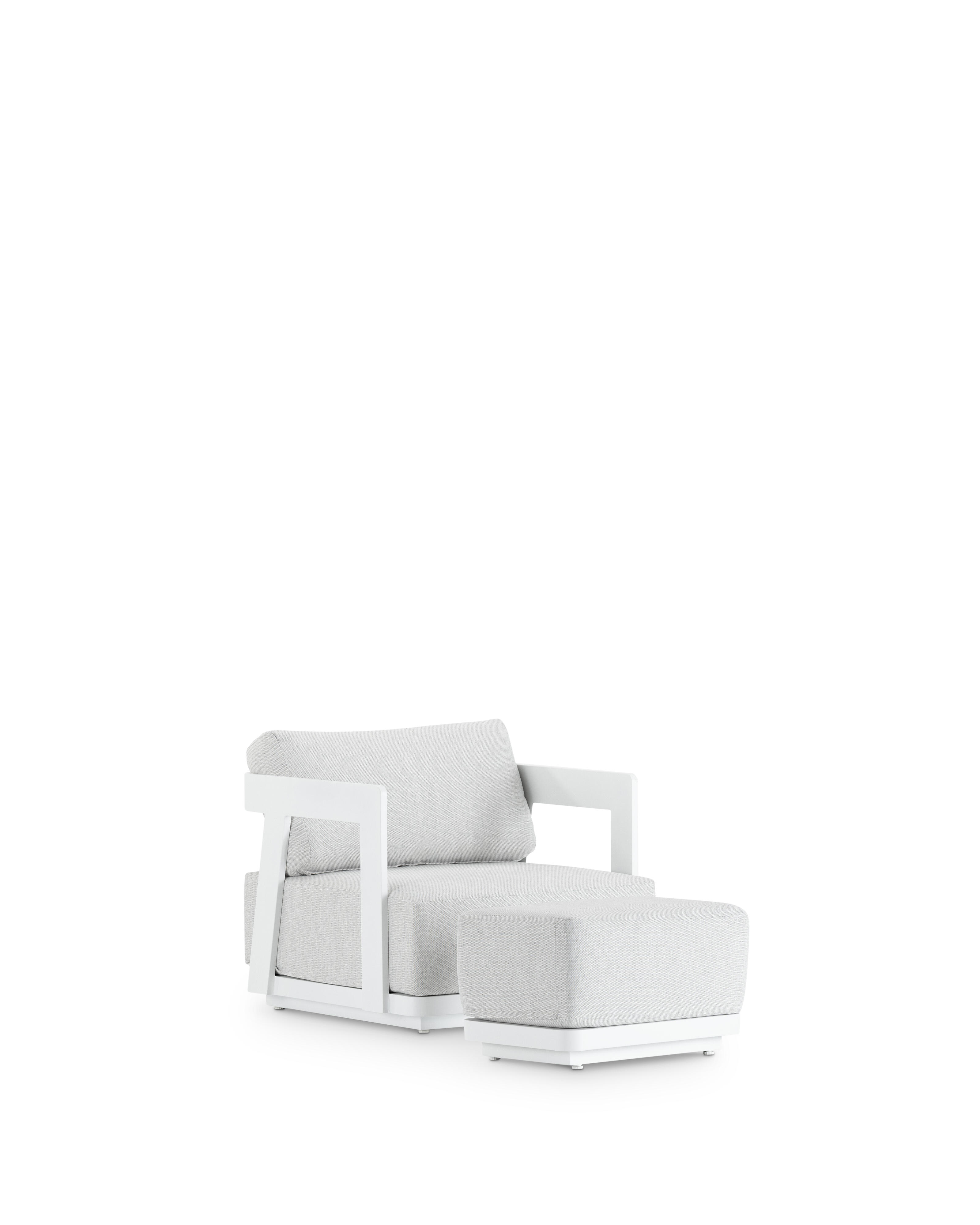 Sillón de jardín con cojín de aluminio sophie blanco naterial