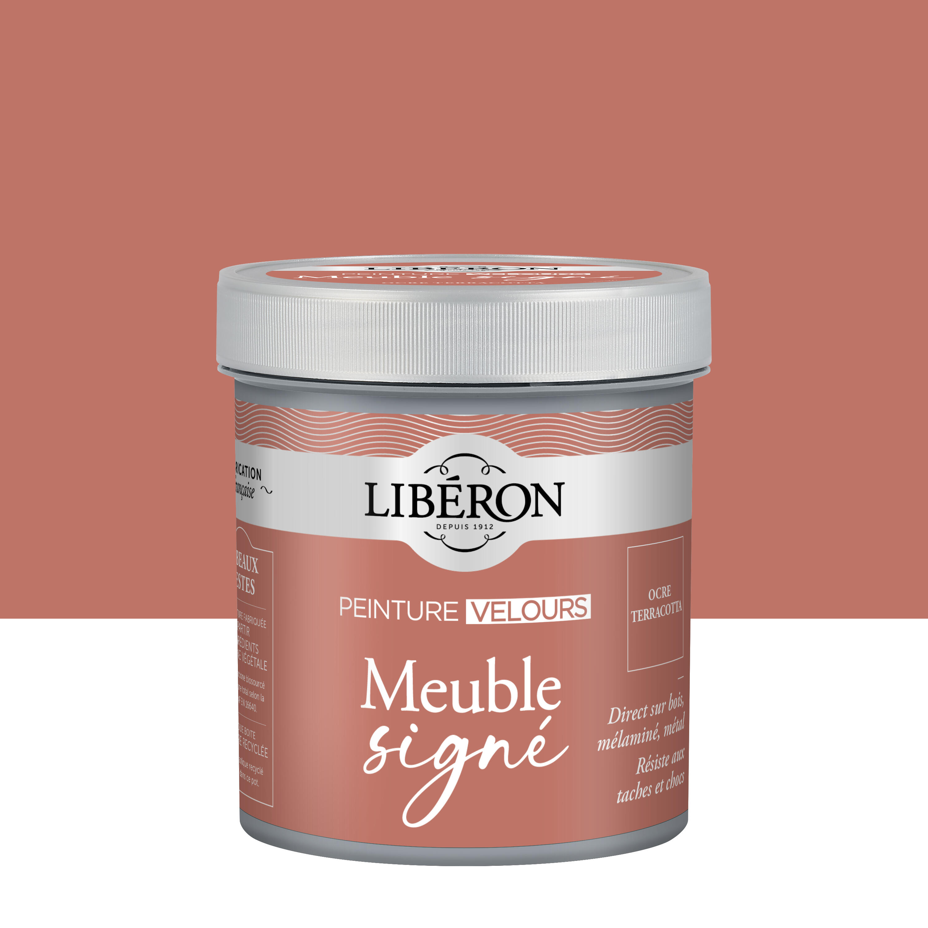Peinture meuble et objet Meuble signé LIBÉRON ocre terracotta velours 0 ...