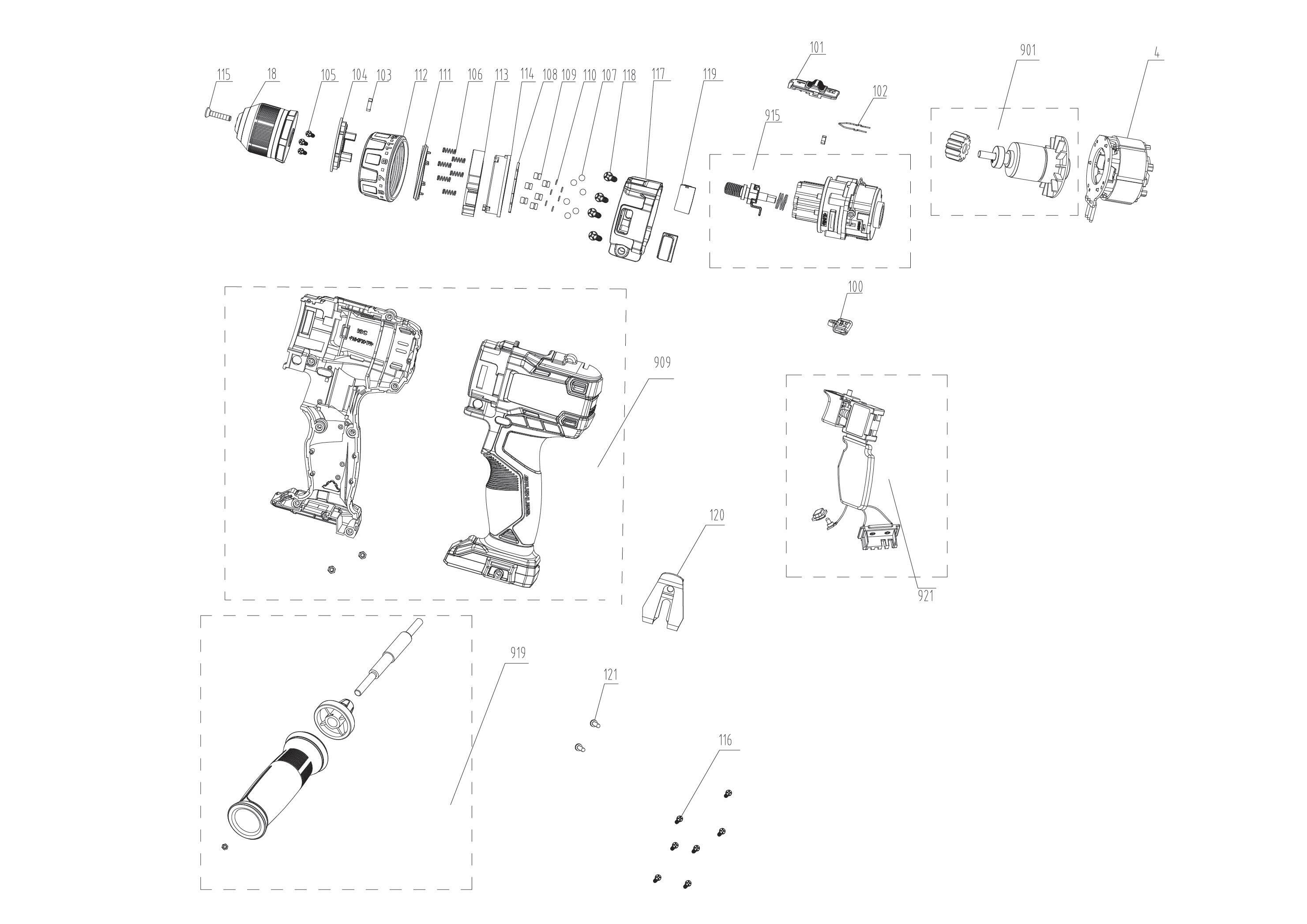 Trapano a percussione a batteria EINHELL TP-CD 18/80 Li-iBL 18V 2Ah, 2 batterie + valigetta in plastica - 9