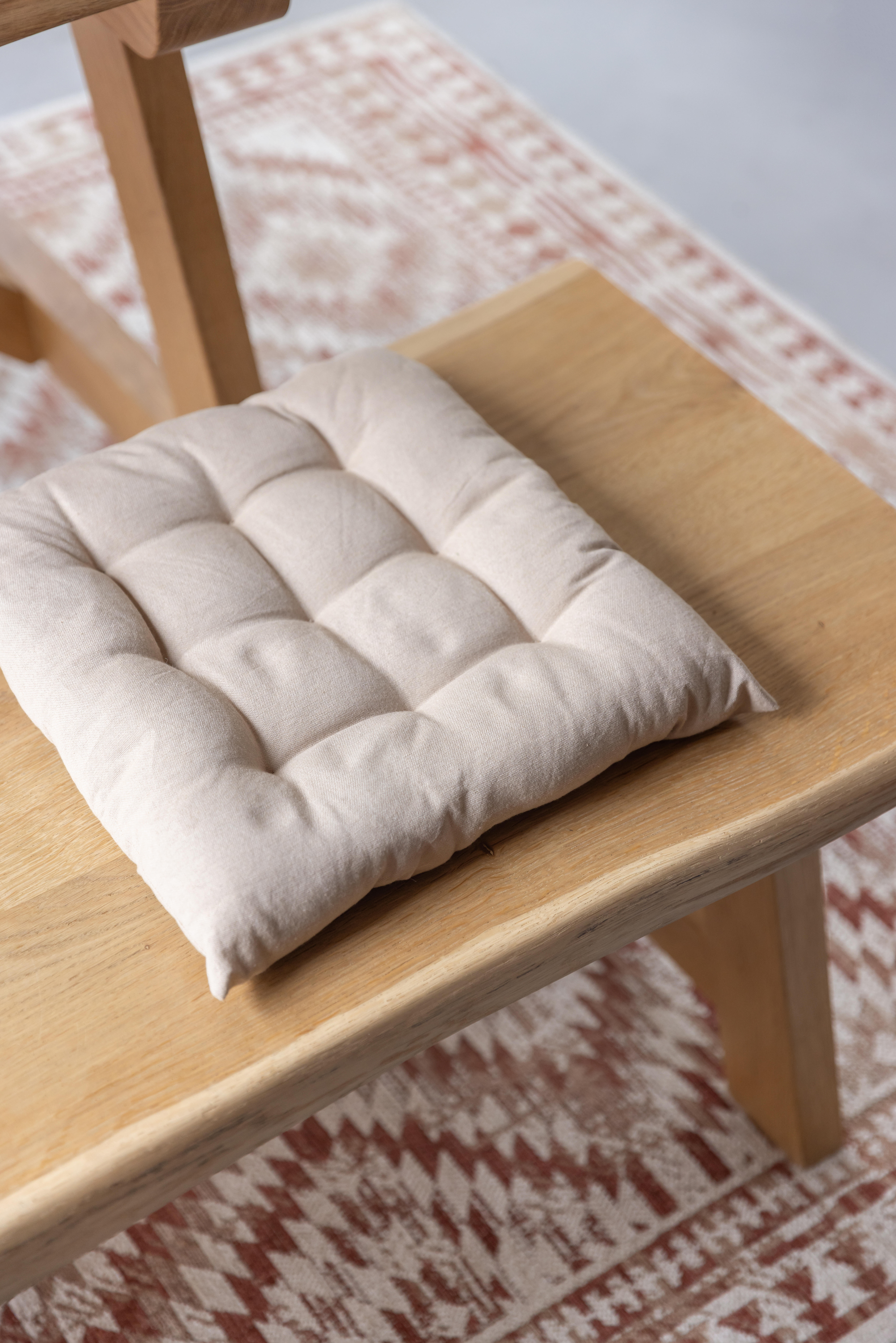 Komplet 4 poduszek na krzesło Popy beżowe 38 x 38 x 5 cm - 4