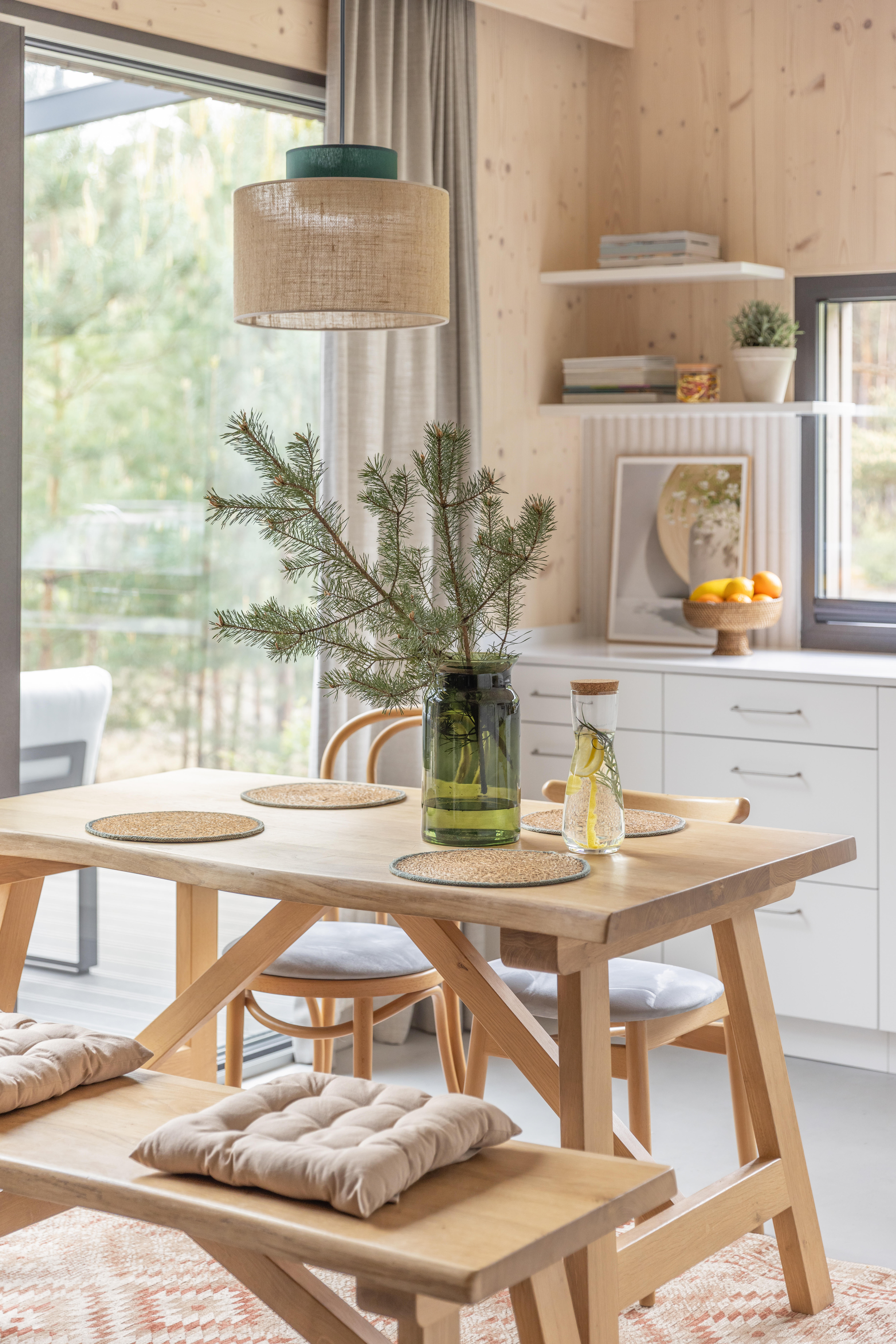 Lampa wisząca Duo juta zielona E27 Tk Lighting - 3