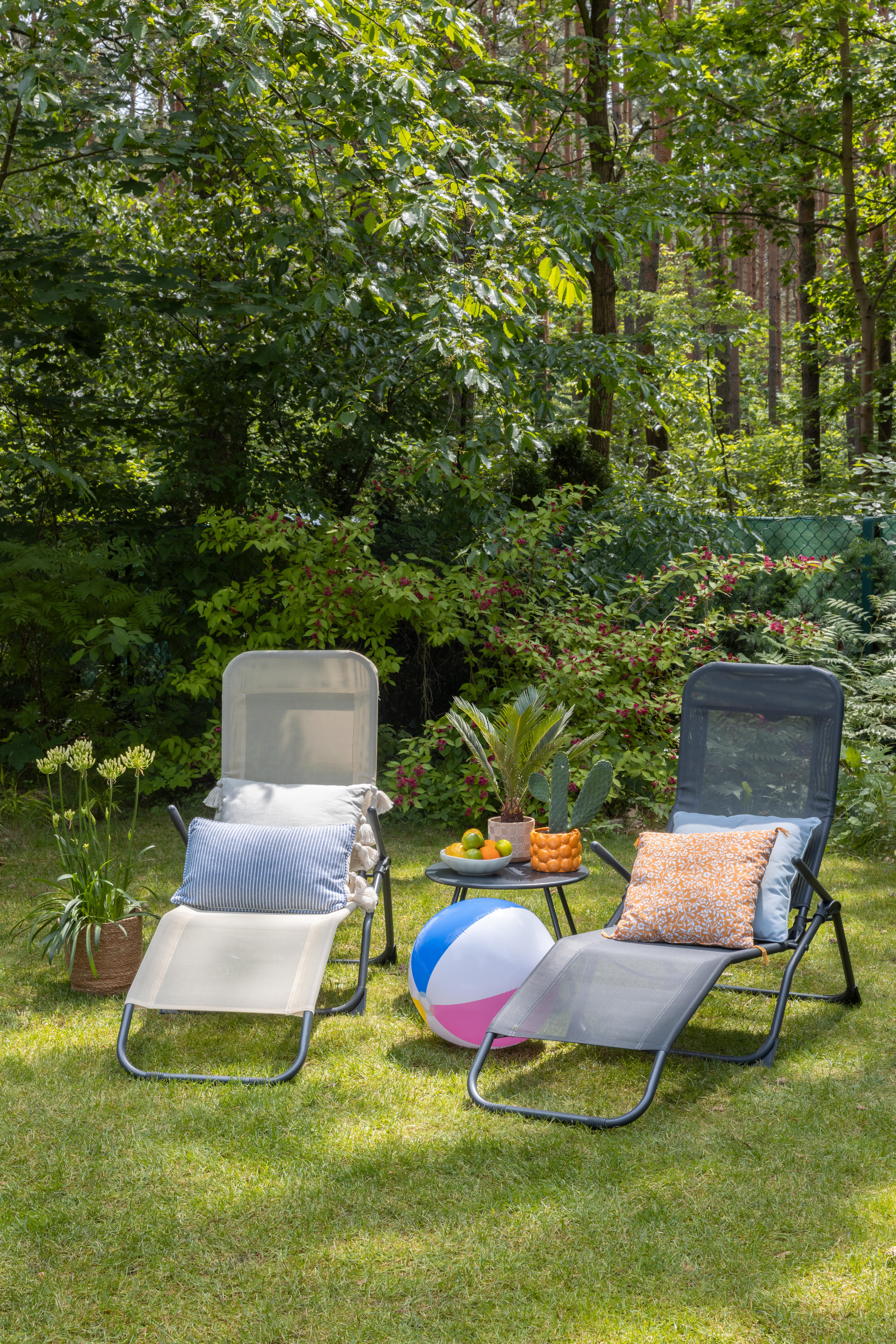 Leżak ogrodowy Kroma stalowy beżowy - 3