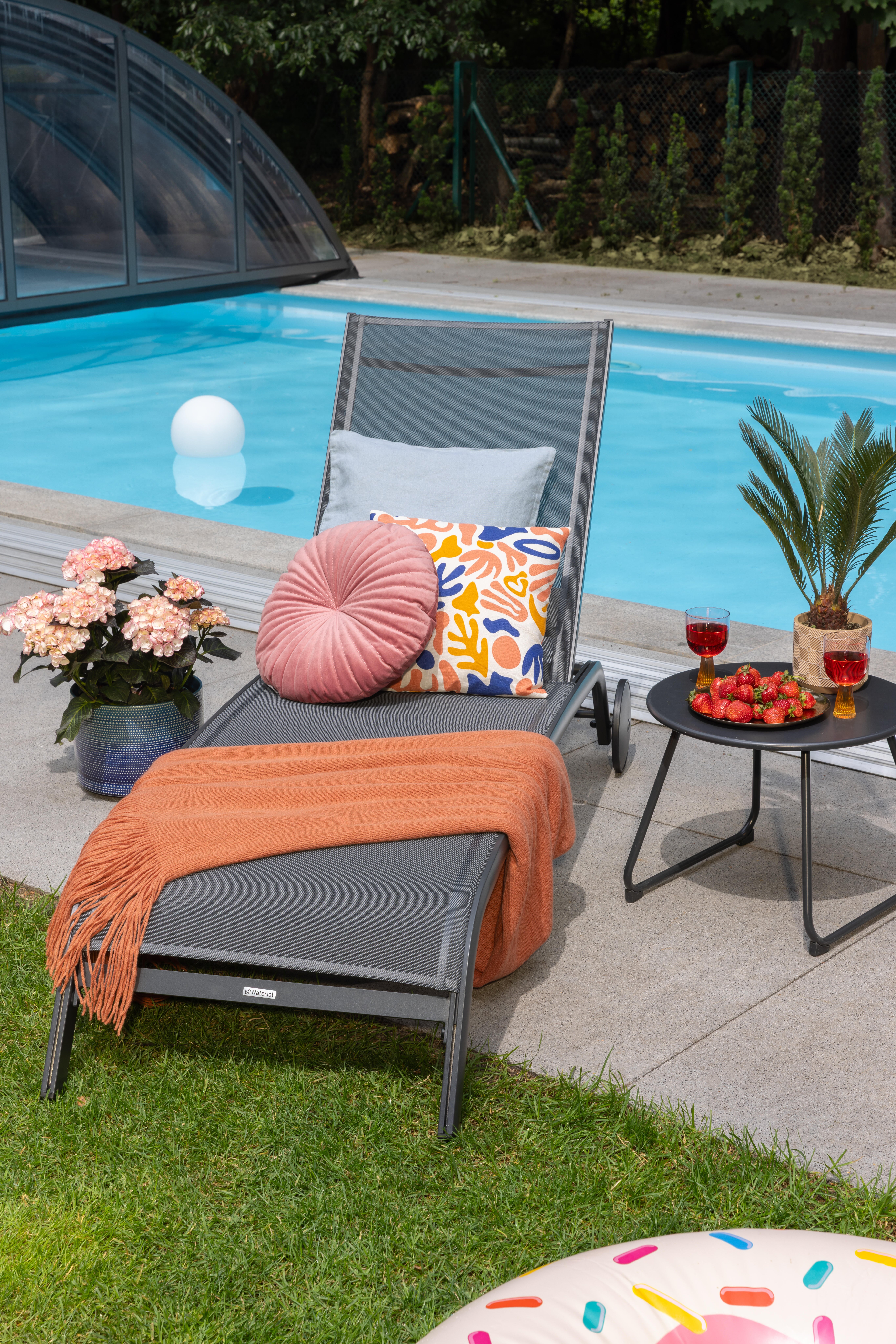 Leżak ogrodowy Lyra II aluminiowy antracytowy Naterial - 2