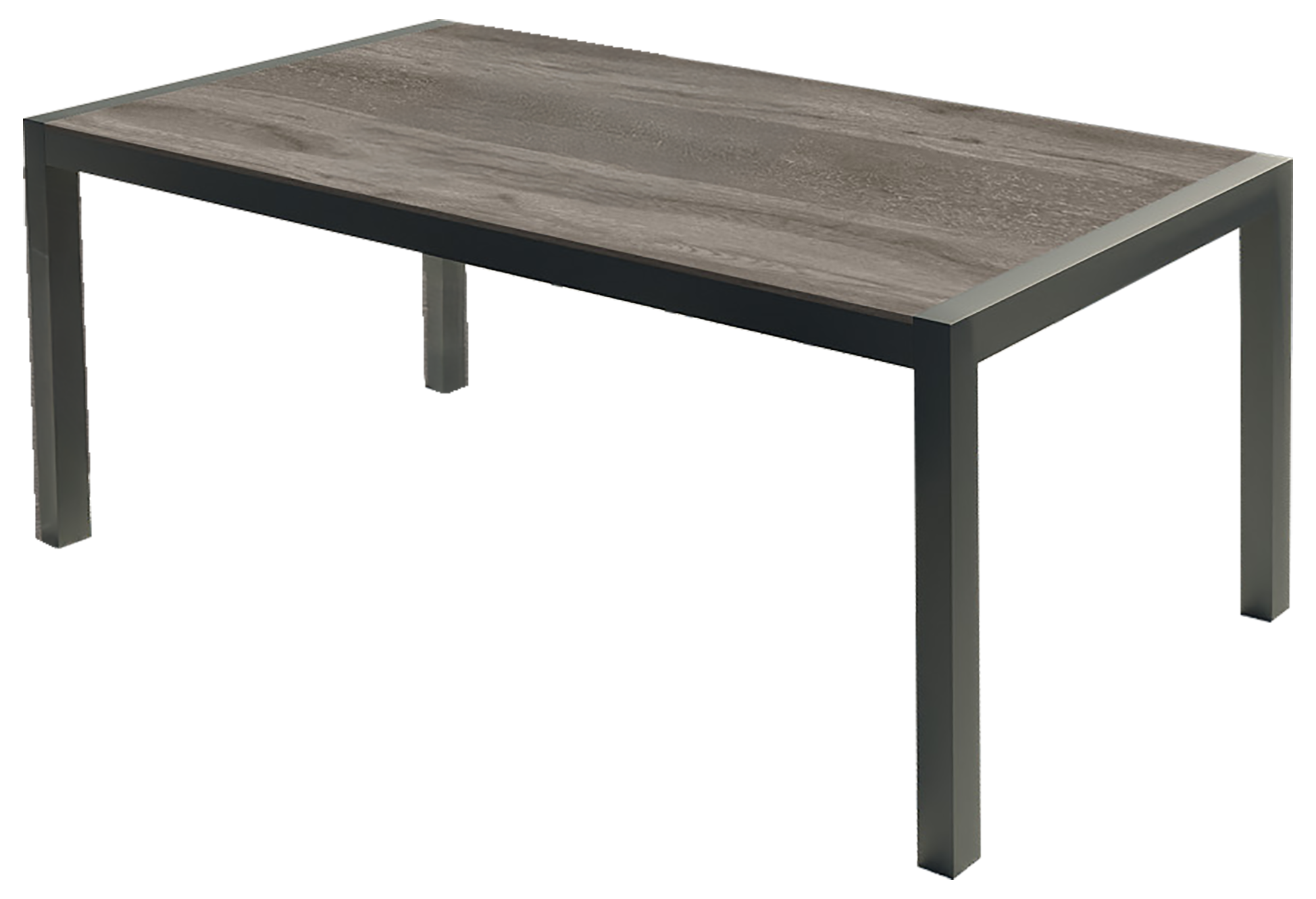 Mesa de jardín luca de aluminio y cerámica antracita de 192x74x90 cm