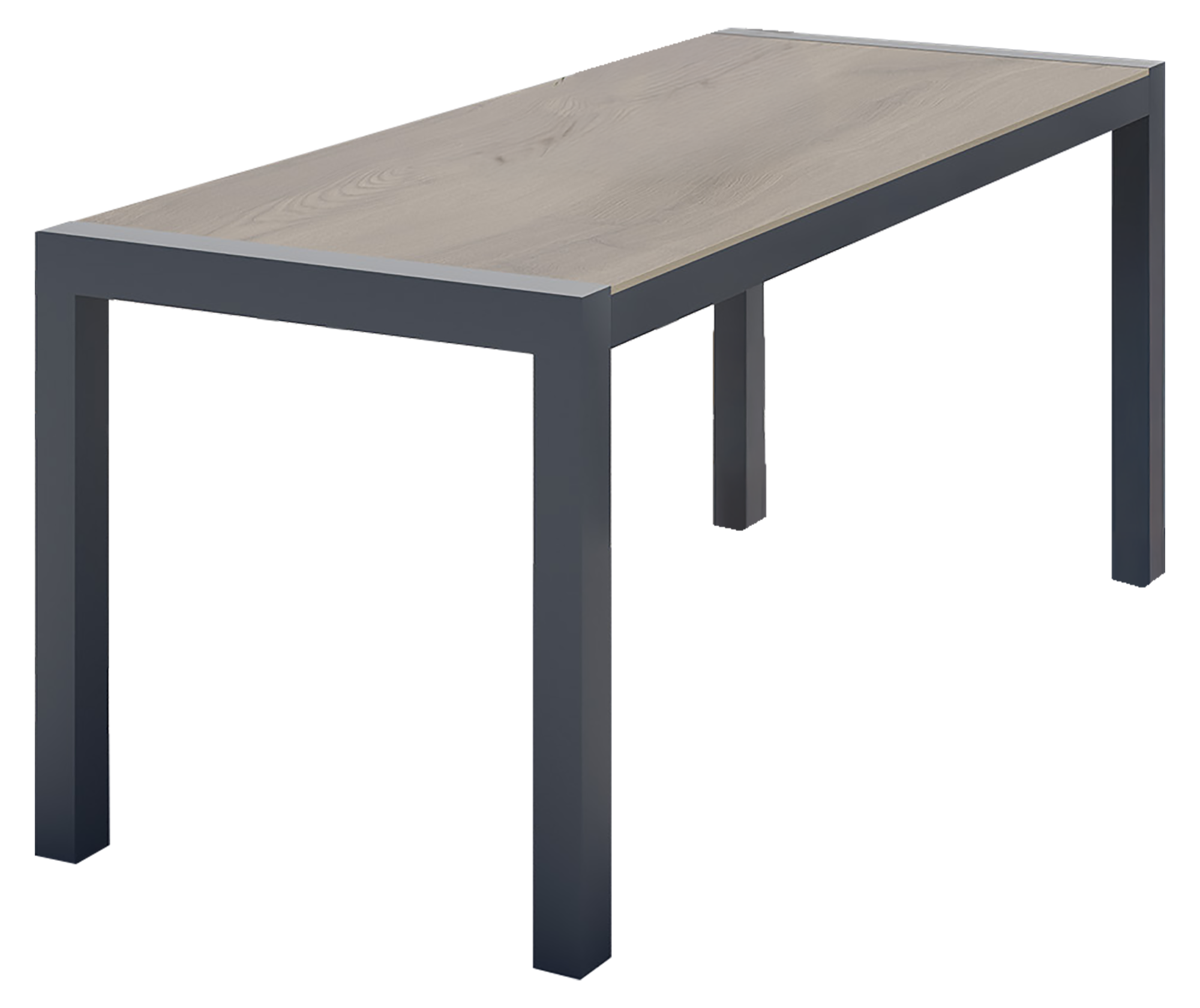 Mesa de jardín luca de aluminio y cerámica antracita de 162x74x75 cm