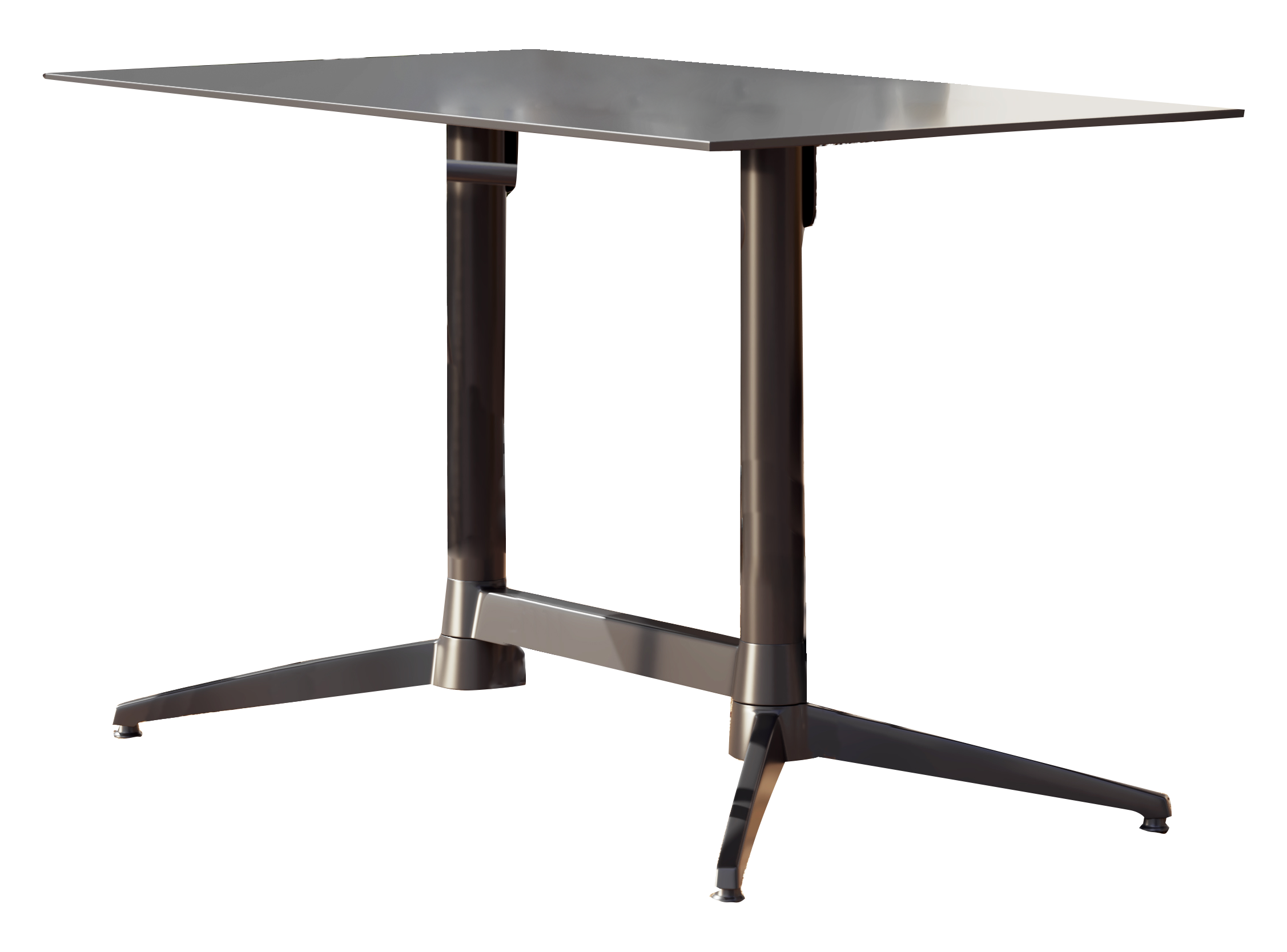 mesa de jardin de comedor de aluminio gemini gris de 120x74x70 cm