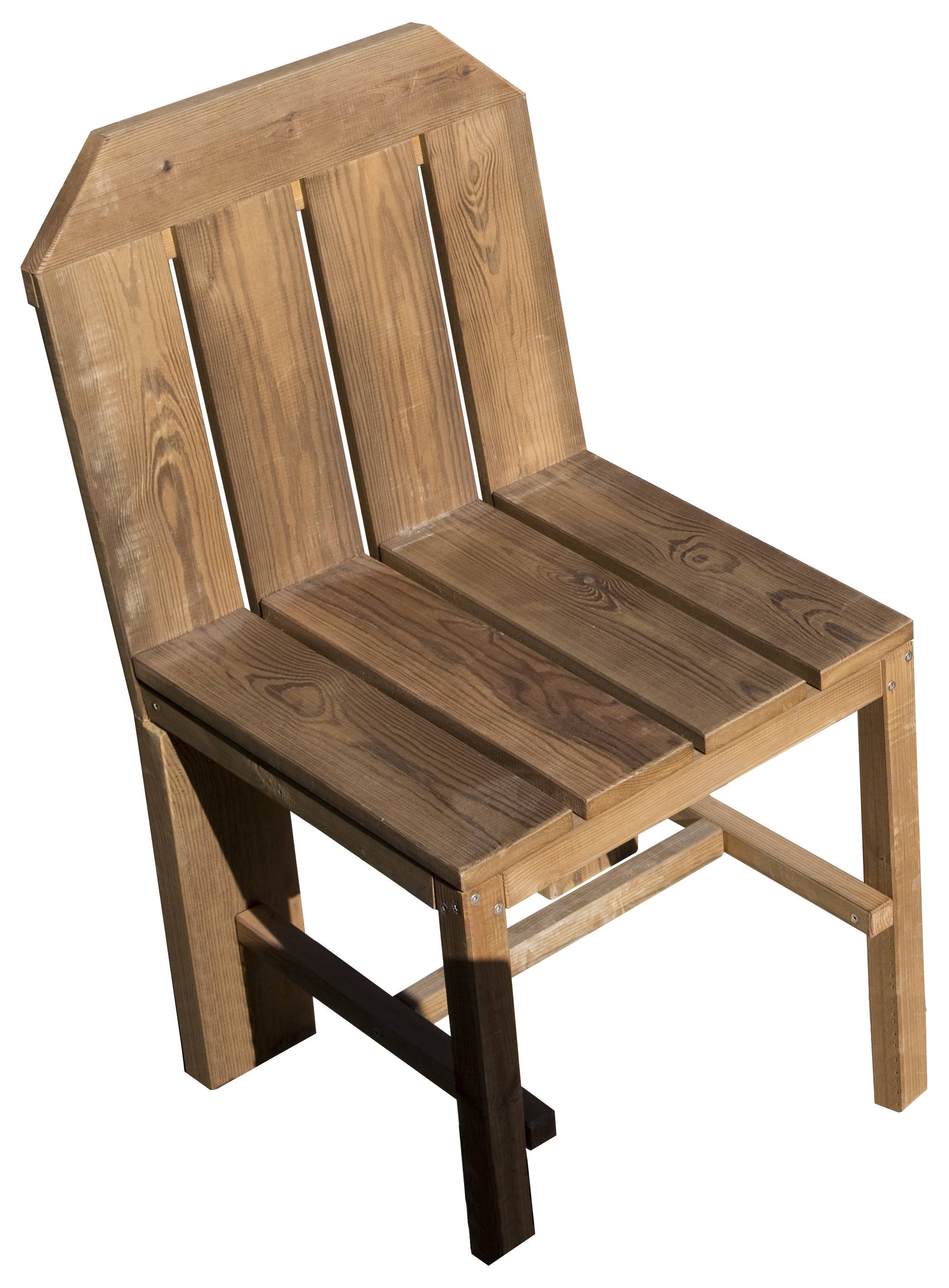 Silla de exterior de madera country marrón