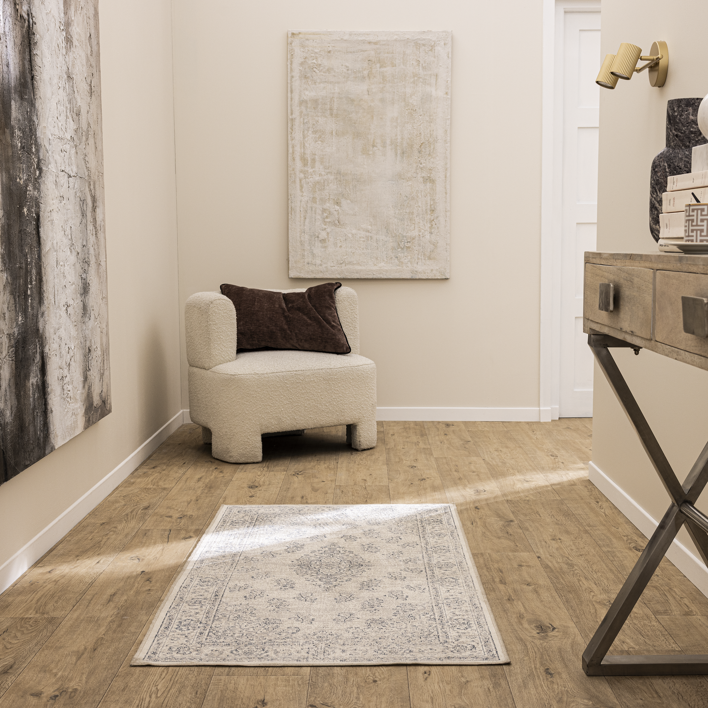 Alfombra  viscosa pelo corto INSPIRE Elista  azul  80x150cm - 8