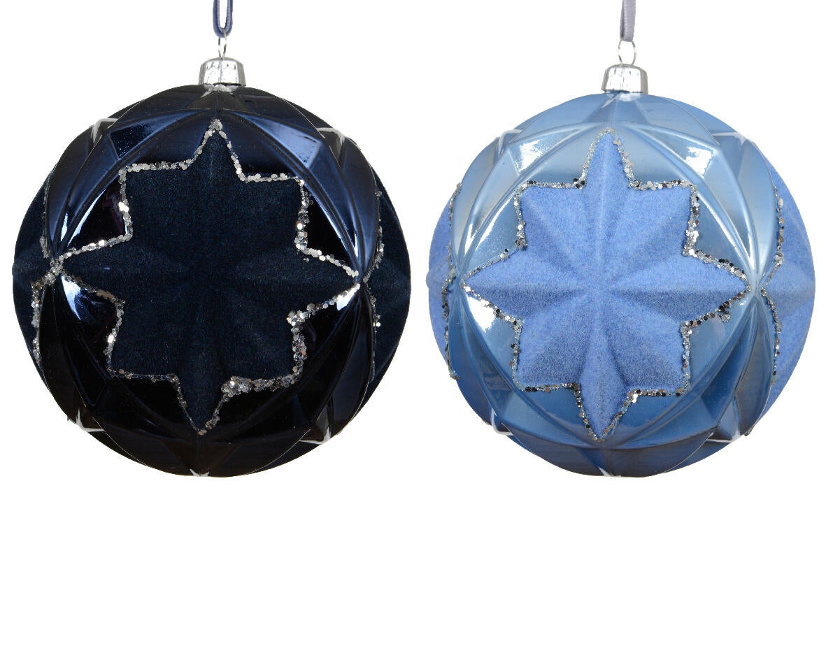 Set di palline natalizie in polistirene blu cel Ø 10 cm - 2