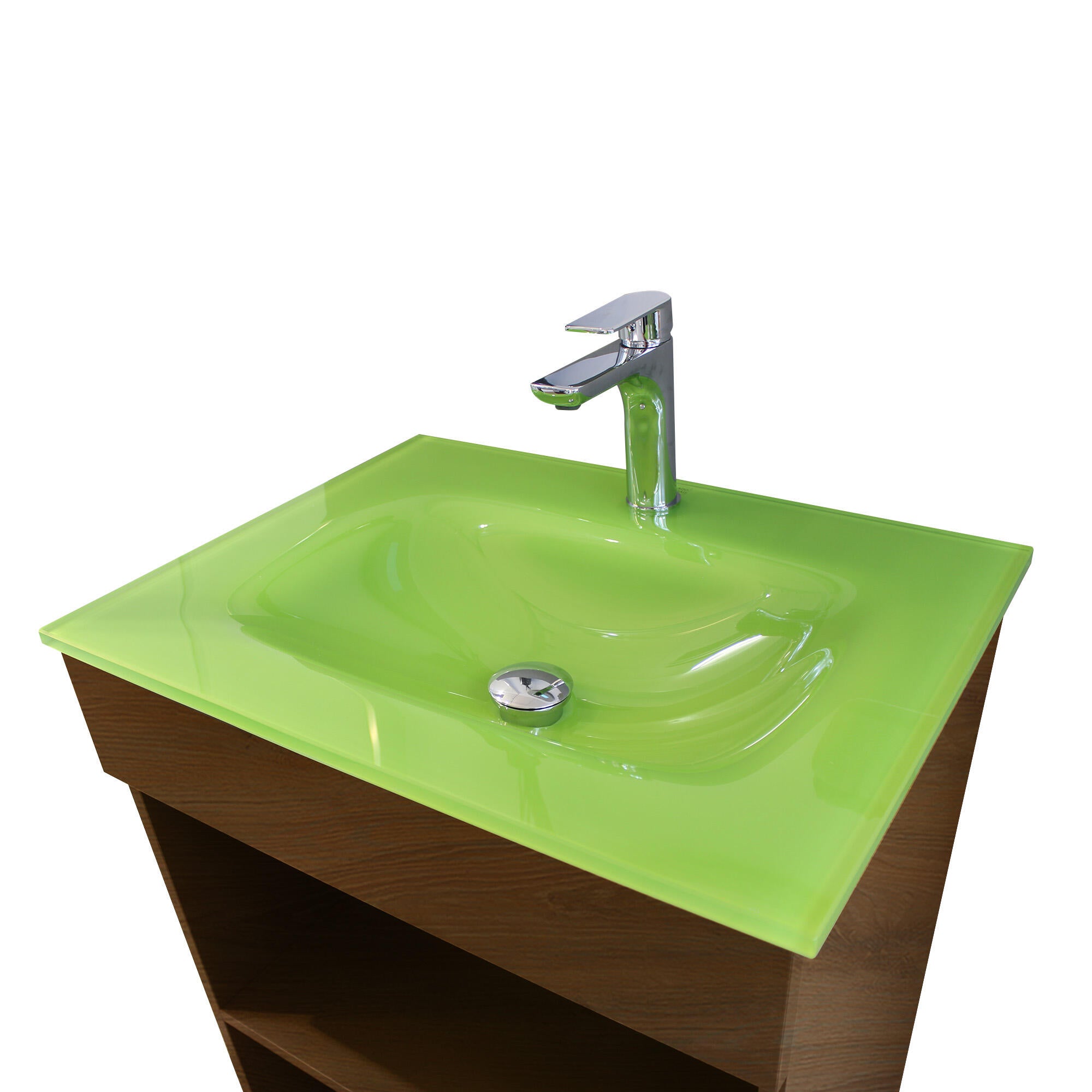 Conjunto de mueble de baño con lavabo y espejo Tylo 60 cm roble / verde - 4