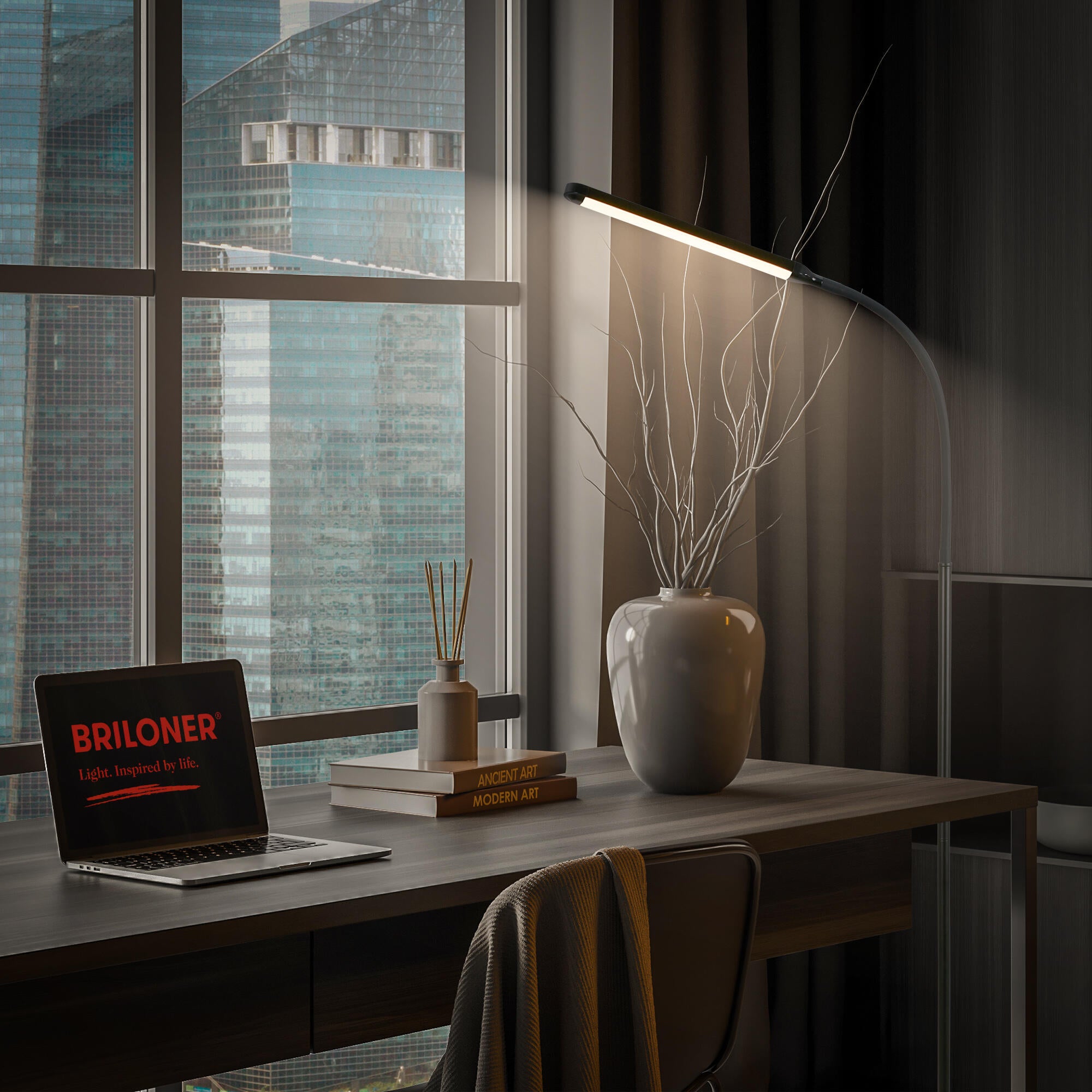 Lámpara de pie led negra mura 6,5w blanco cálido con usb 17cm alto