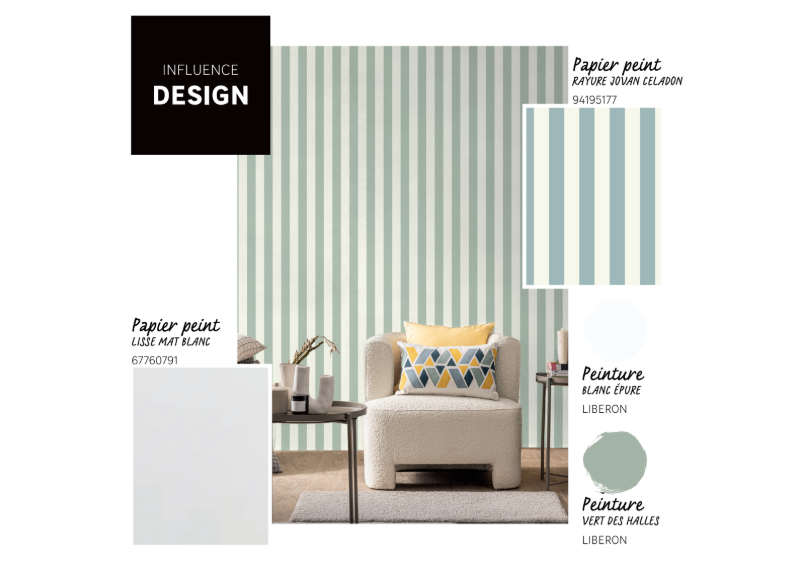 Papier peint intissé Rayure jovan INSPIRE bleu - 7