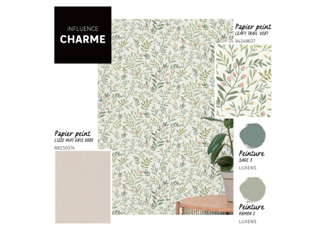 Papier peint pvc Leafy trail vert - 3