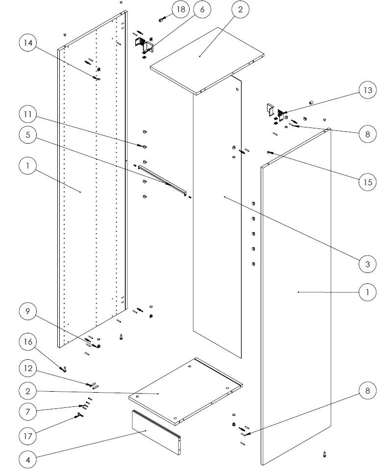 Caisson SPACEO Evo'M effet Chêne H.204,8 L.40 X P.54 cm - 6