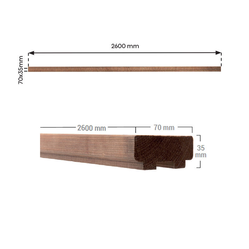 Main courante bois MOKA L.260 x l.7cm - 5