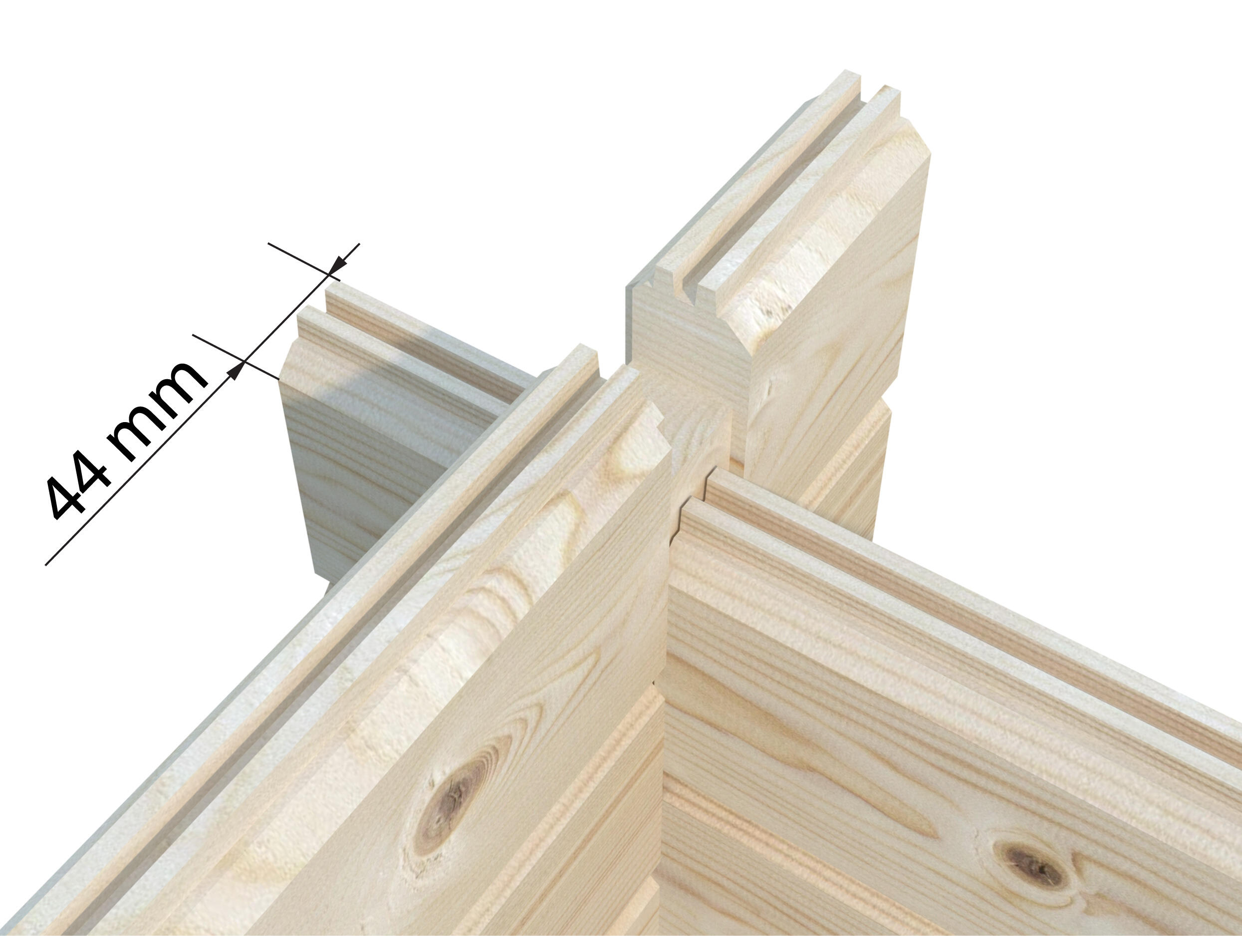 Caseta de madera CASETA IRENE 21,9+5,2 M2 de 602x321x566 cm y 34.07 m2 con 44 mm espesor y doble puerta PALMAKO - 3
