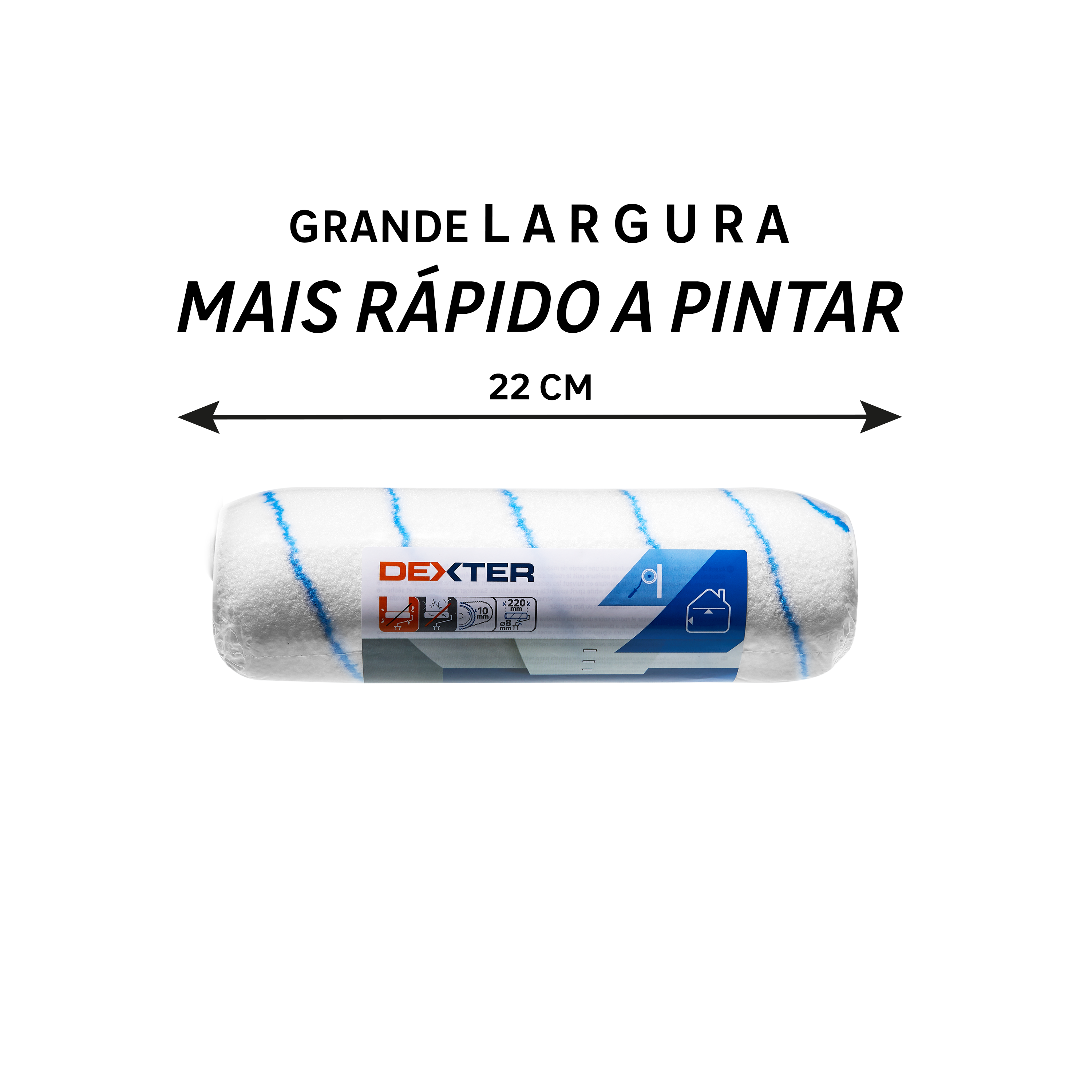 Recarga de rolo parede e teto liso 22 cm Dexter - 5