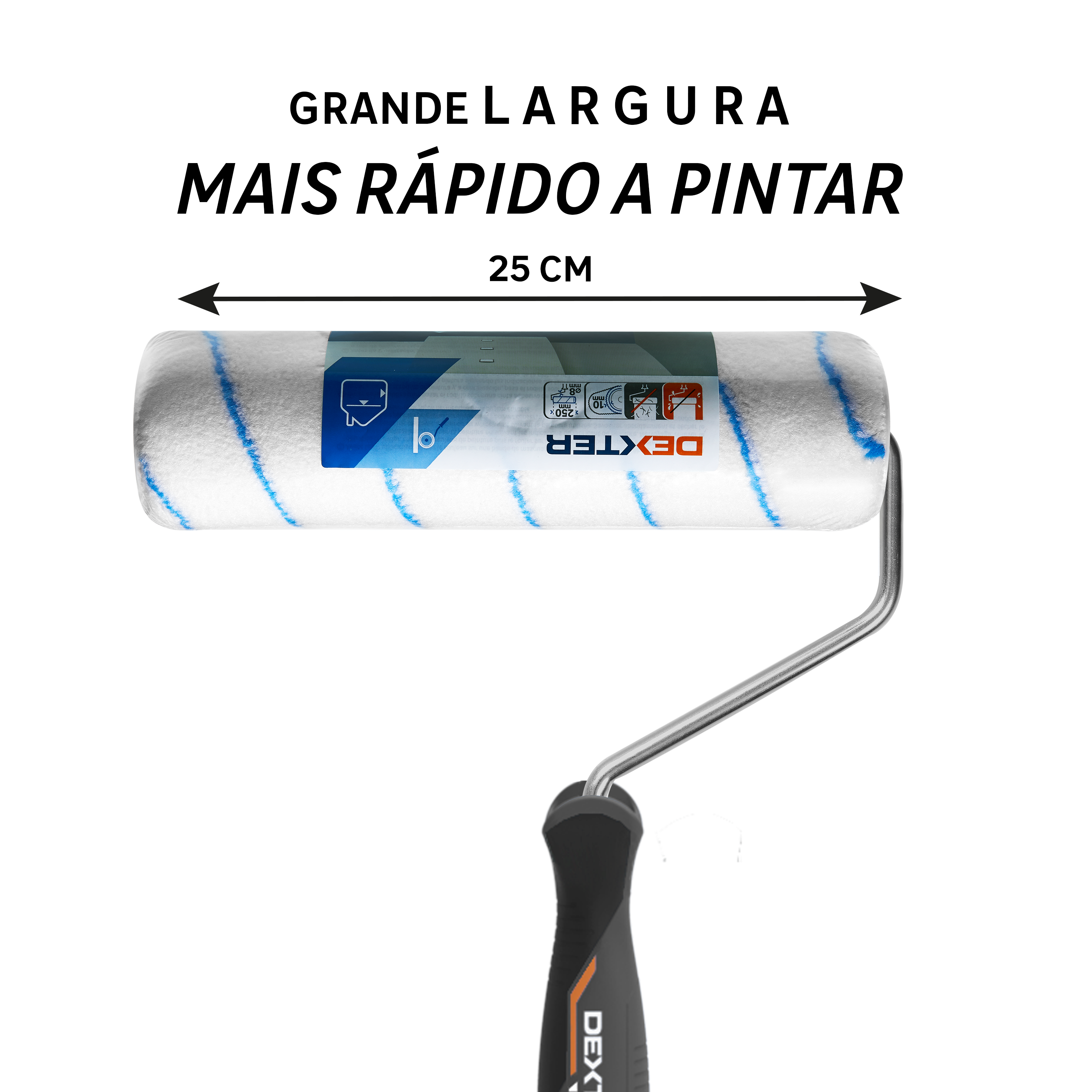 Rolo Dexter pro universal com cabo aluminio 25cm - 5