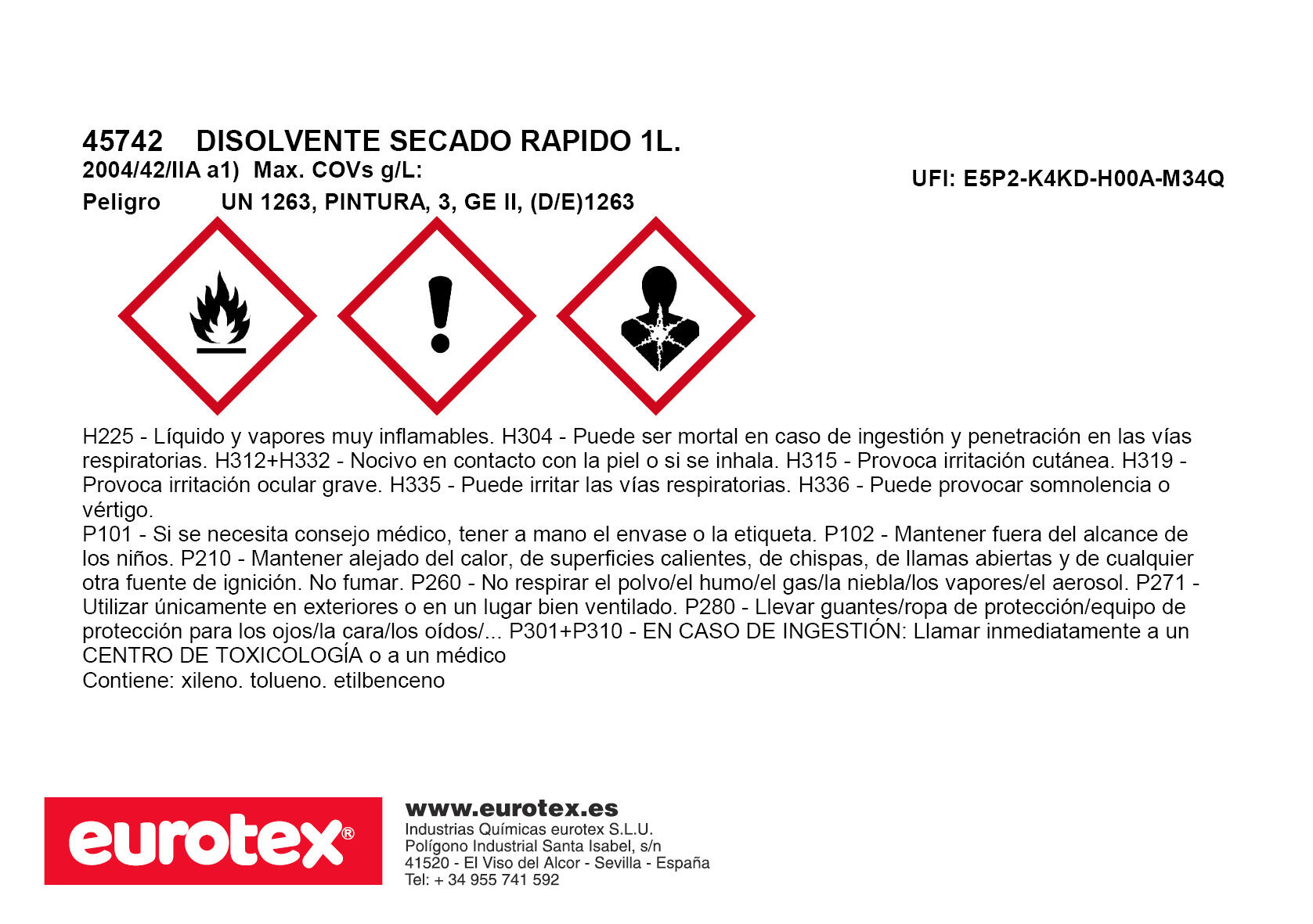DISOLVENTE SINTETICO SECADO RAPIDO 1L - 2