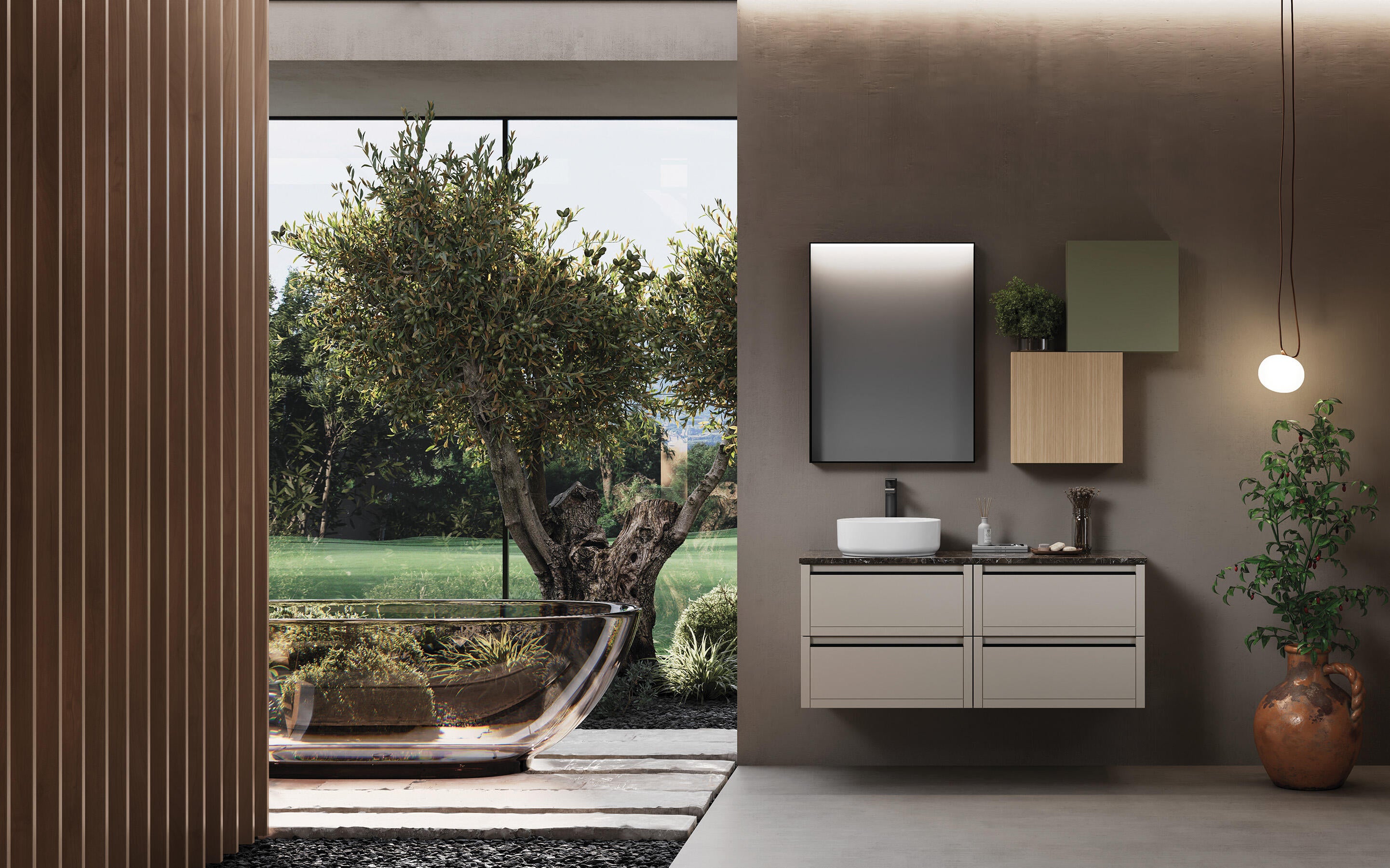 Lavabo da appoggio Kyoto tondo in ceramica bianco L36H12 - 4