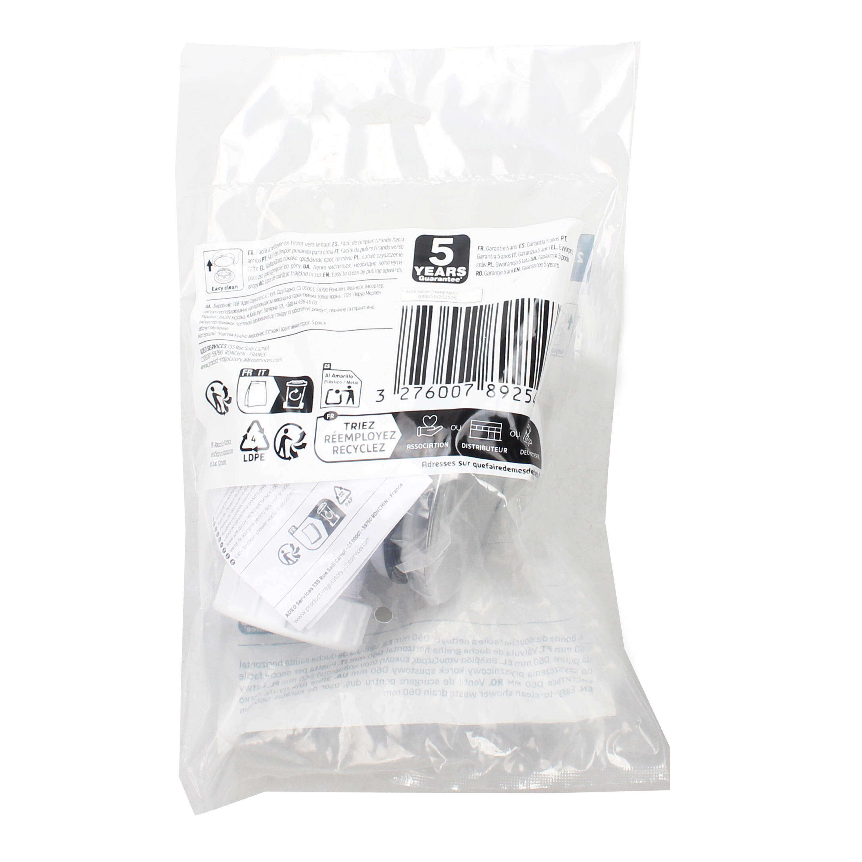 Valvula duche com grelha d60 a66 cromado - 5