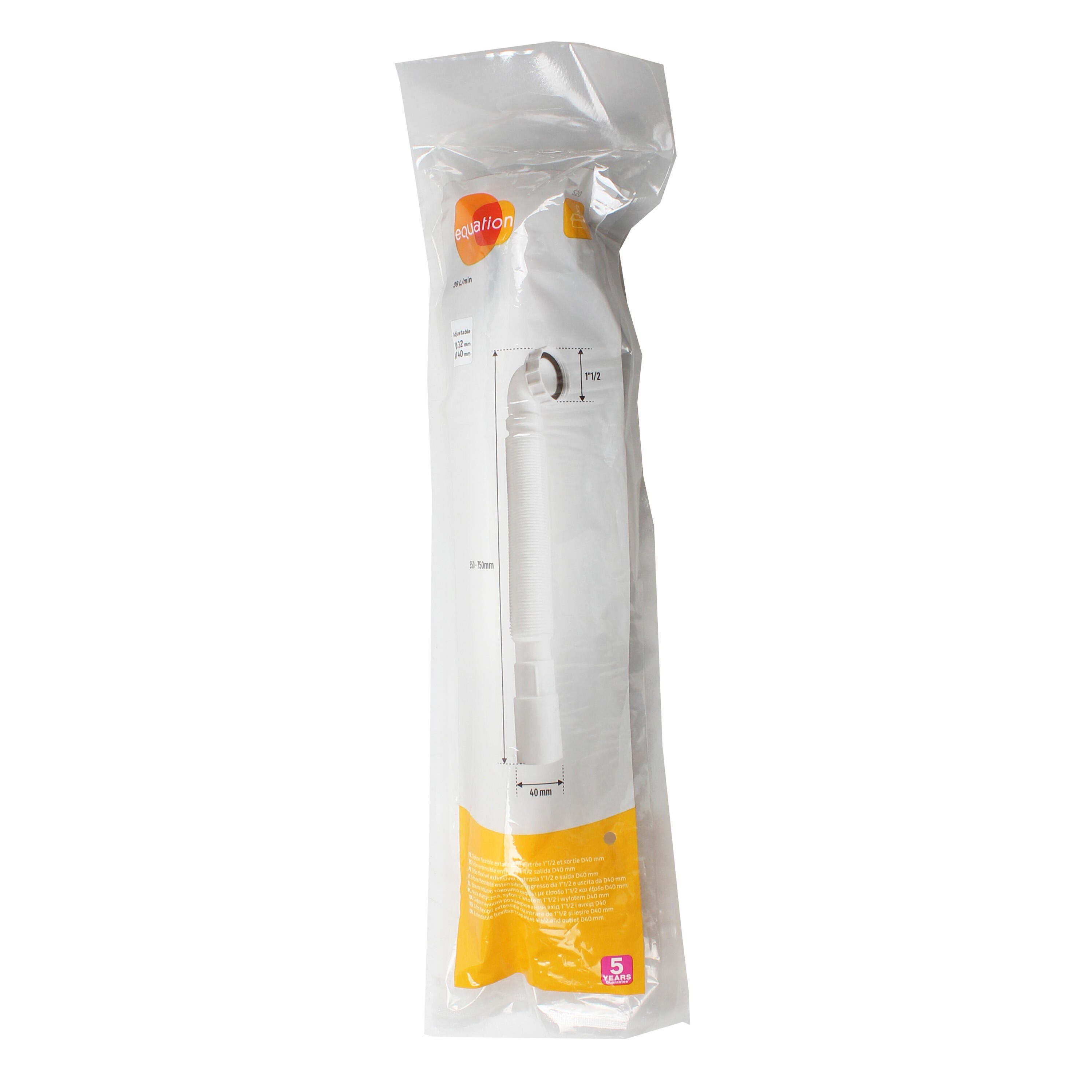 Tubo extensivel curvo EQUATION 1/2 40mm branco - 5