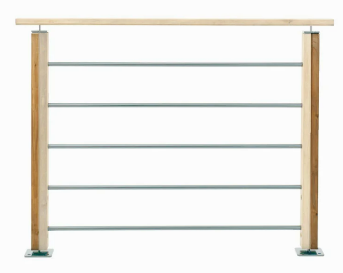 Lot de 2 demi poteaux de finition pour garde-corps bois, MOKA H.96xl.7xEp.3.5cm - 2