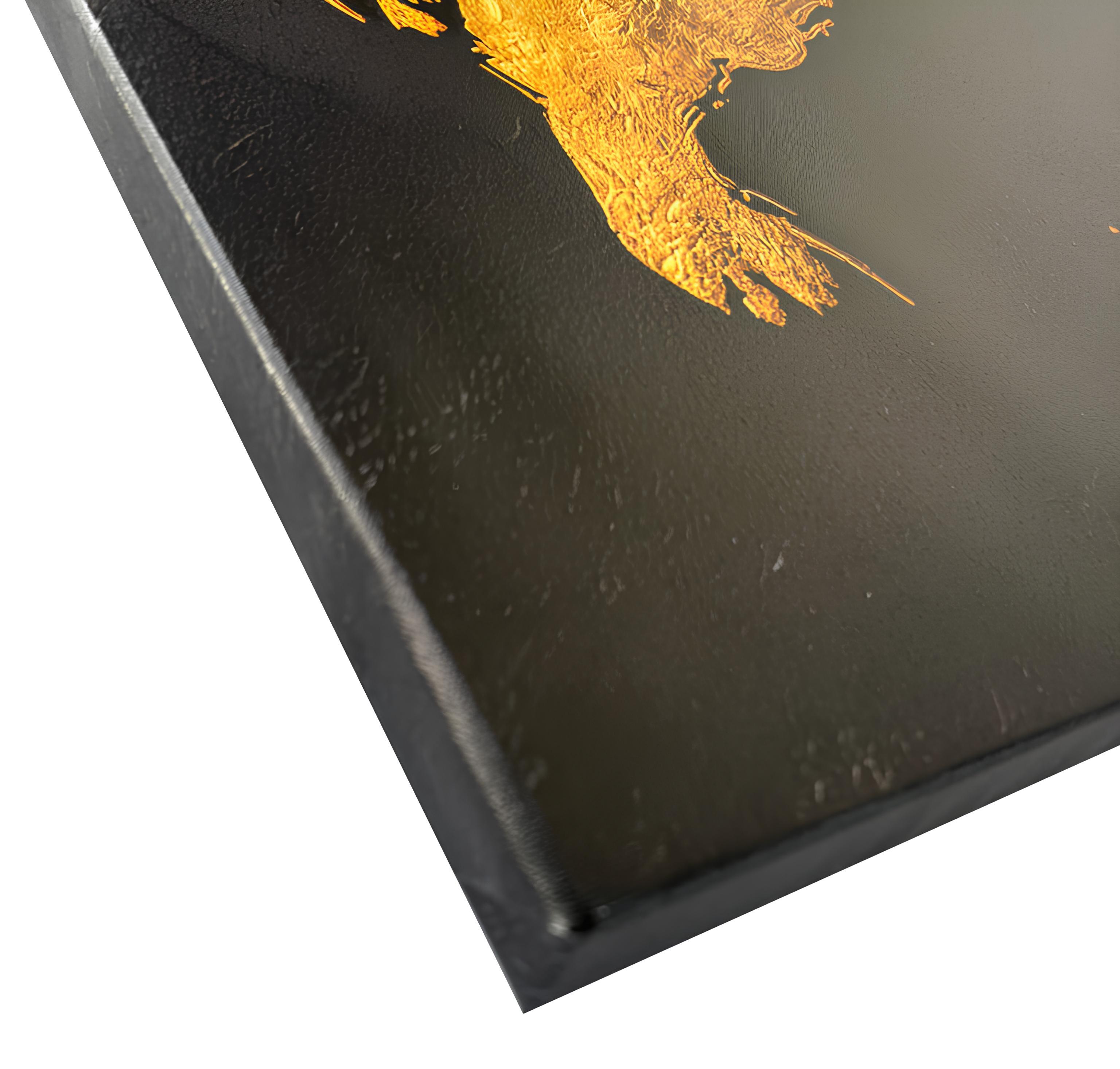 Decorazione da parete su tela Mappamondo, nero 120 x 60 cm - 2