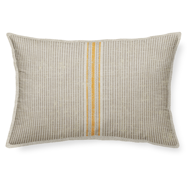 Cojín decorativo rectangular Ouassi rayas algodón, poliéster, lino, viscosa gris cordoncillo 30x50cm